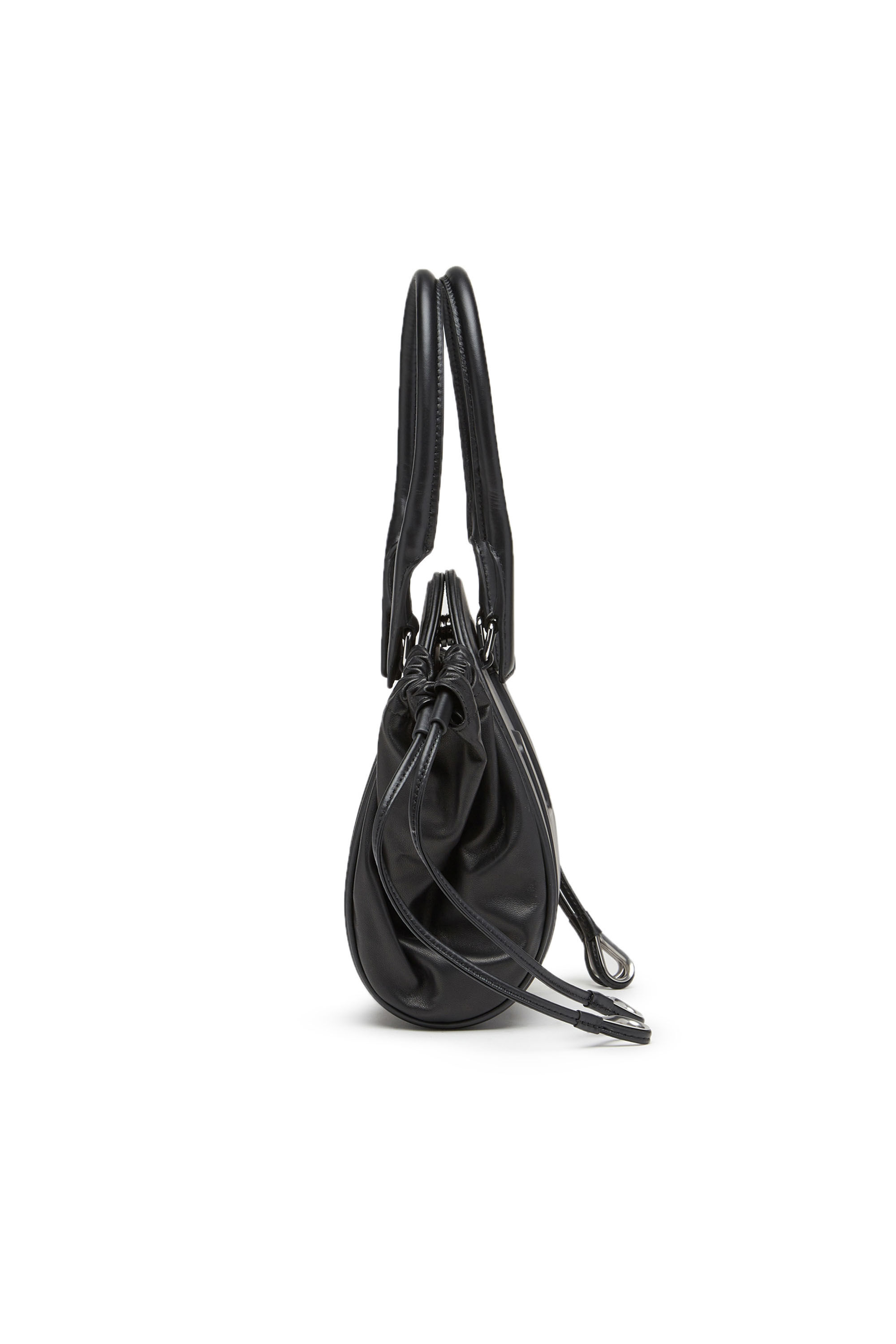 Diesel - 1DR-FOLD XS, Woman 1DR-Fold XS-Oval logo handbag in nappa leather in Black - Image 4