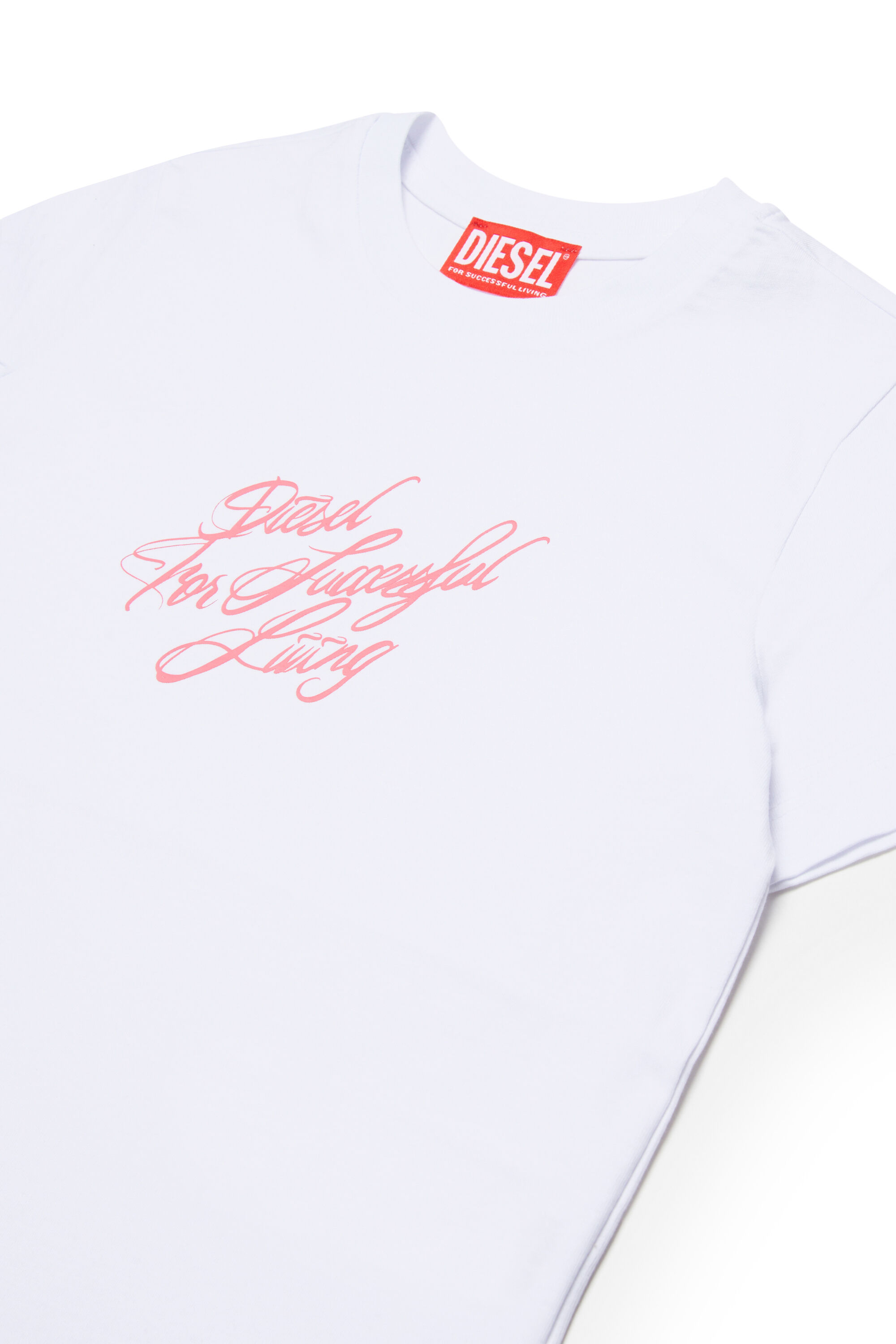 Diesel - TRIPIT, Woman's Cotton T-shirt with italics print in White - 3