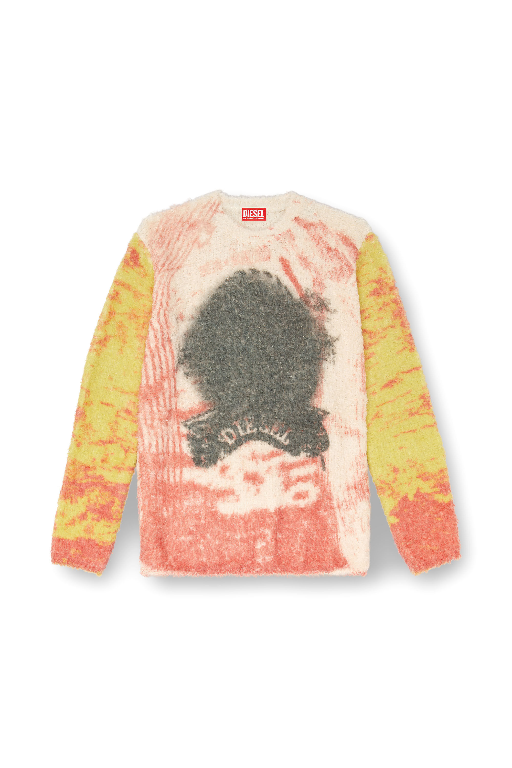 Diesel - K-MUNARI, Man's Alpaca-blend jumper with Pop print in Red/Yellow - 2