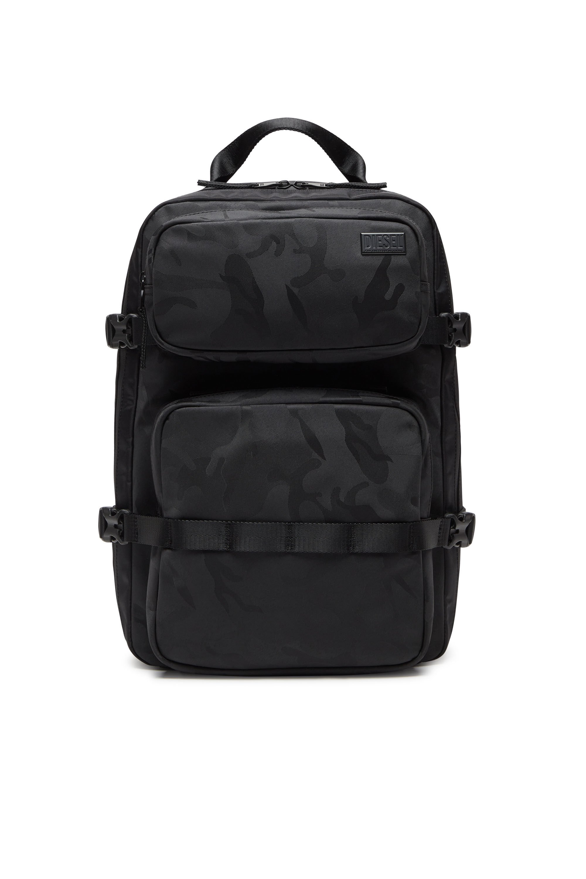 Diesel - DSRT BACKPACK, Man Dsrt-Utility backpack in printed nylon in Black - Image 1