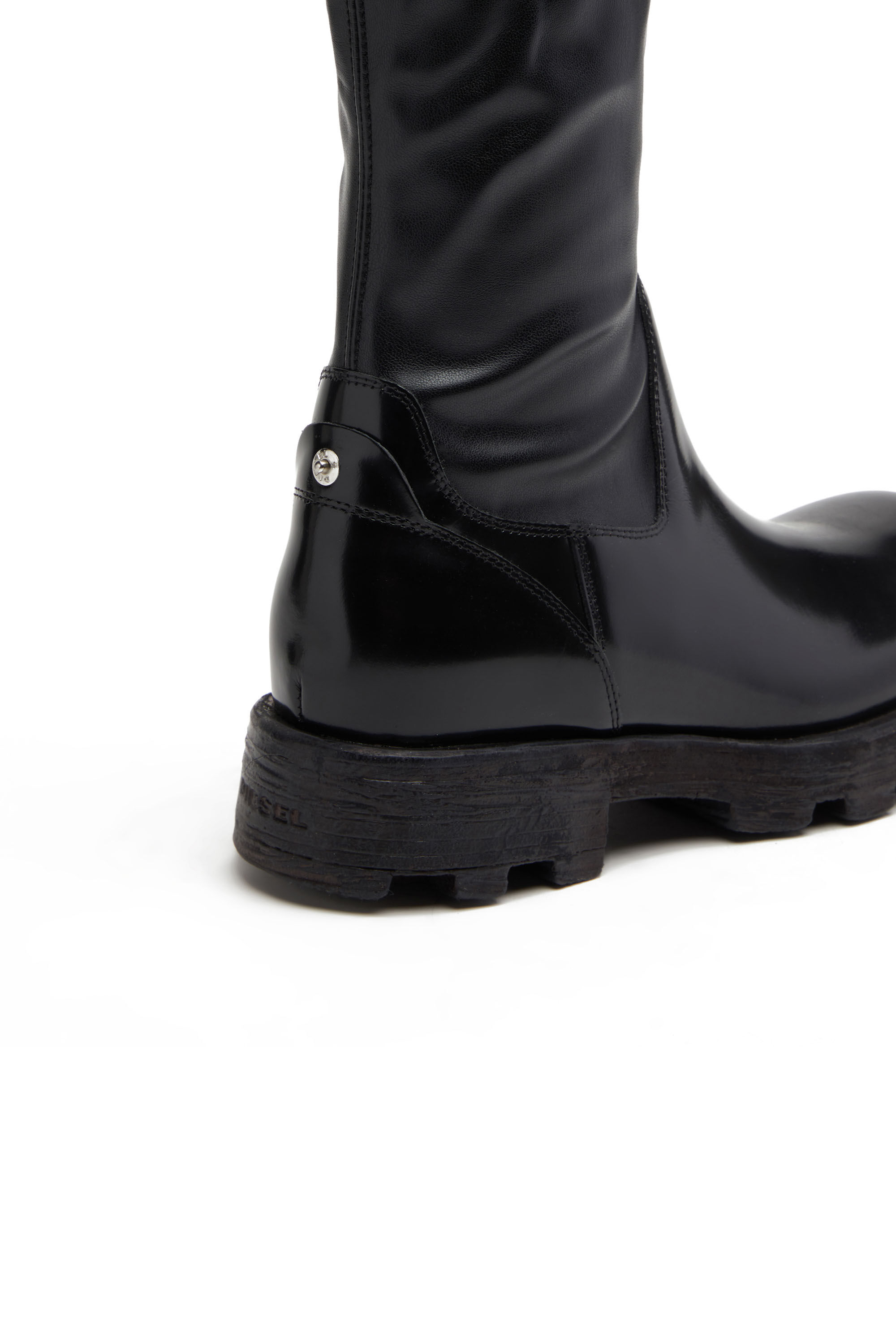 Diesel - D-HAMMER HCH, Woman D-Hammer HCH - Over-the-knee boots in glossy leather in Black - Image 4