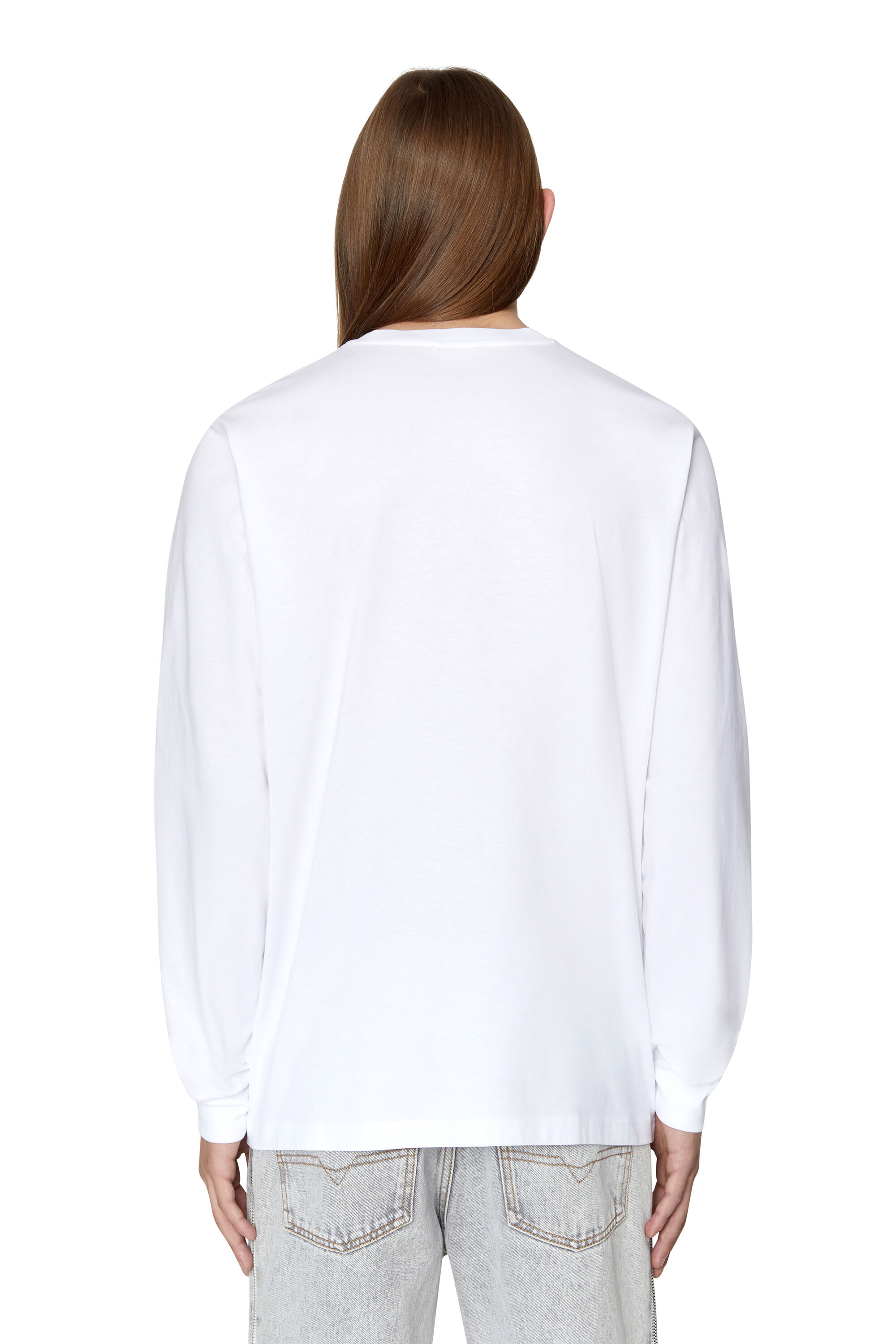 Diesel - T-JUST-LS-DIV, Man Long-sleeve T-shirt with embroidery in White - Image 4