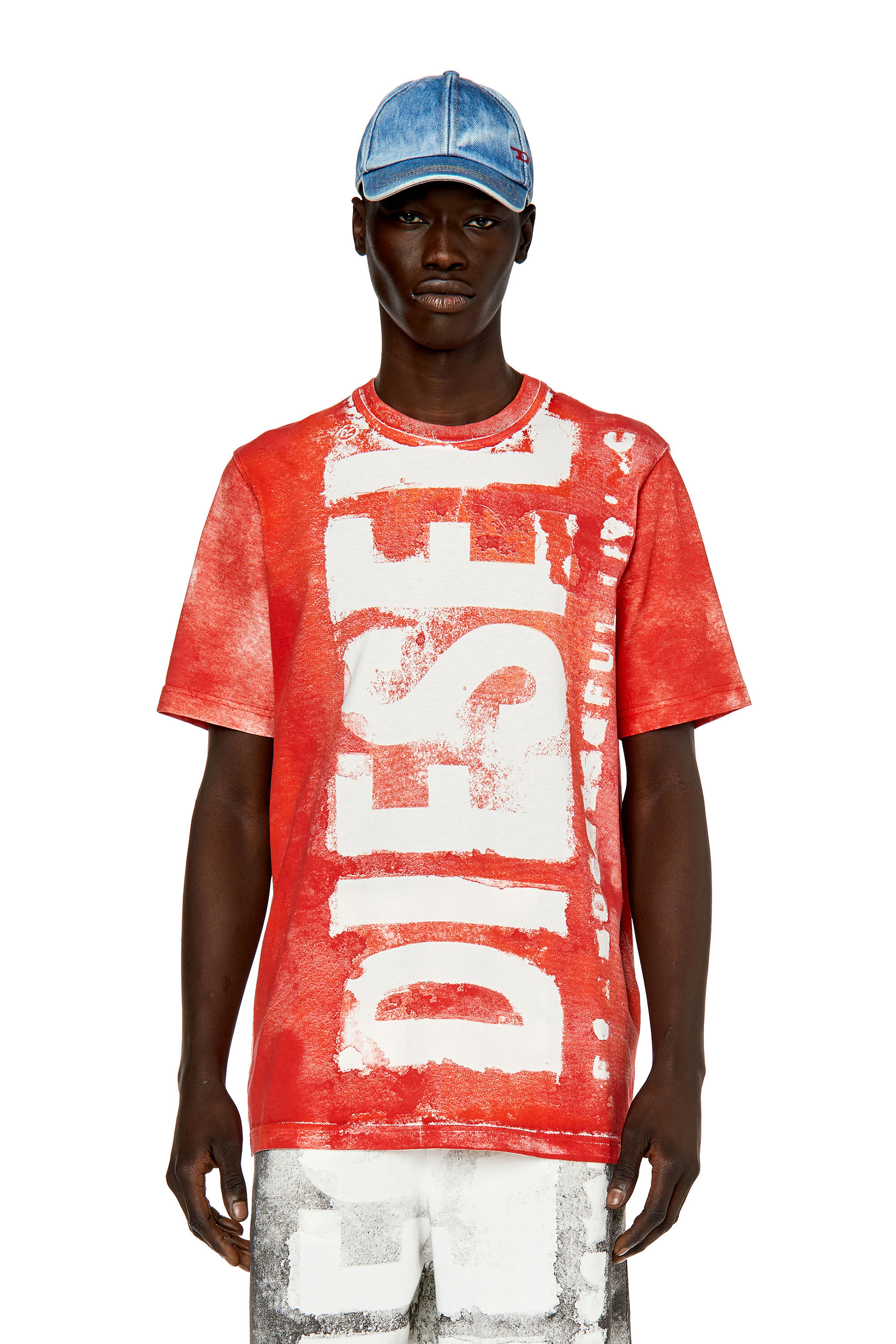 Diesel - T-JUST-G12, Man T-shirt with bleeding logo in Red - Image 3