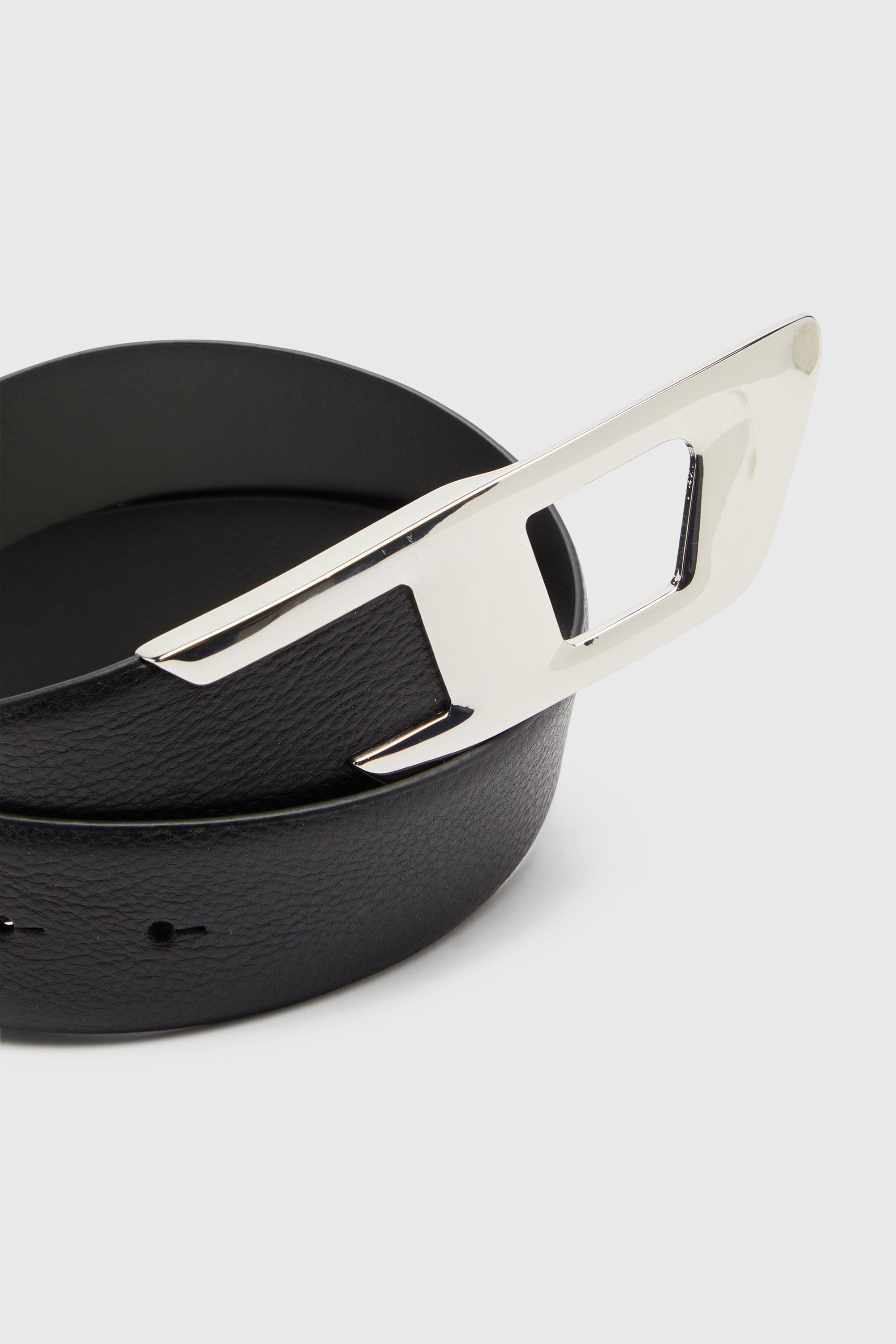 Diesel - B-D LOGO 2.0 40, Unisex's 4cm leather belt with D buckle in Black - 3