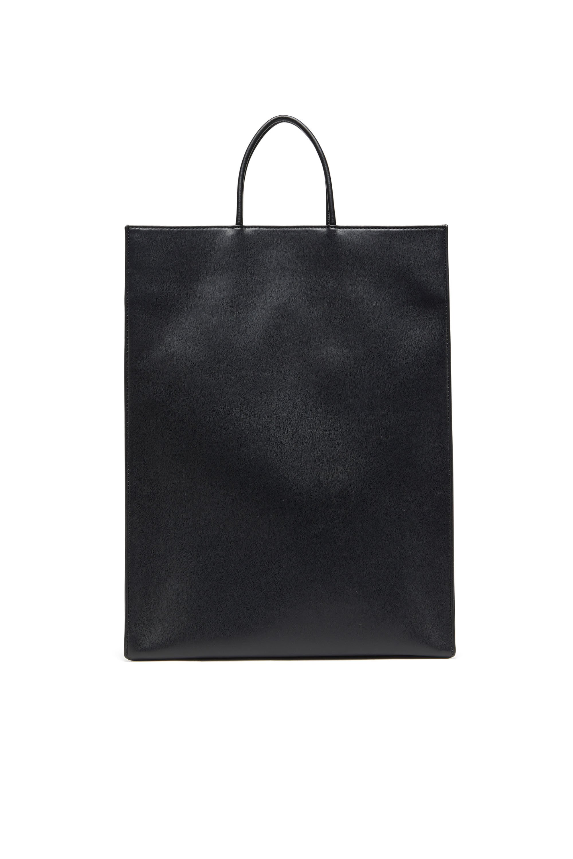 Diesel - DSL 3D SHOPPER L X, Unisex Dsl 3D L-Large PU tote bag with embossed logo in Black - Image 3