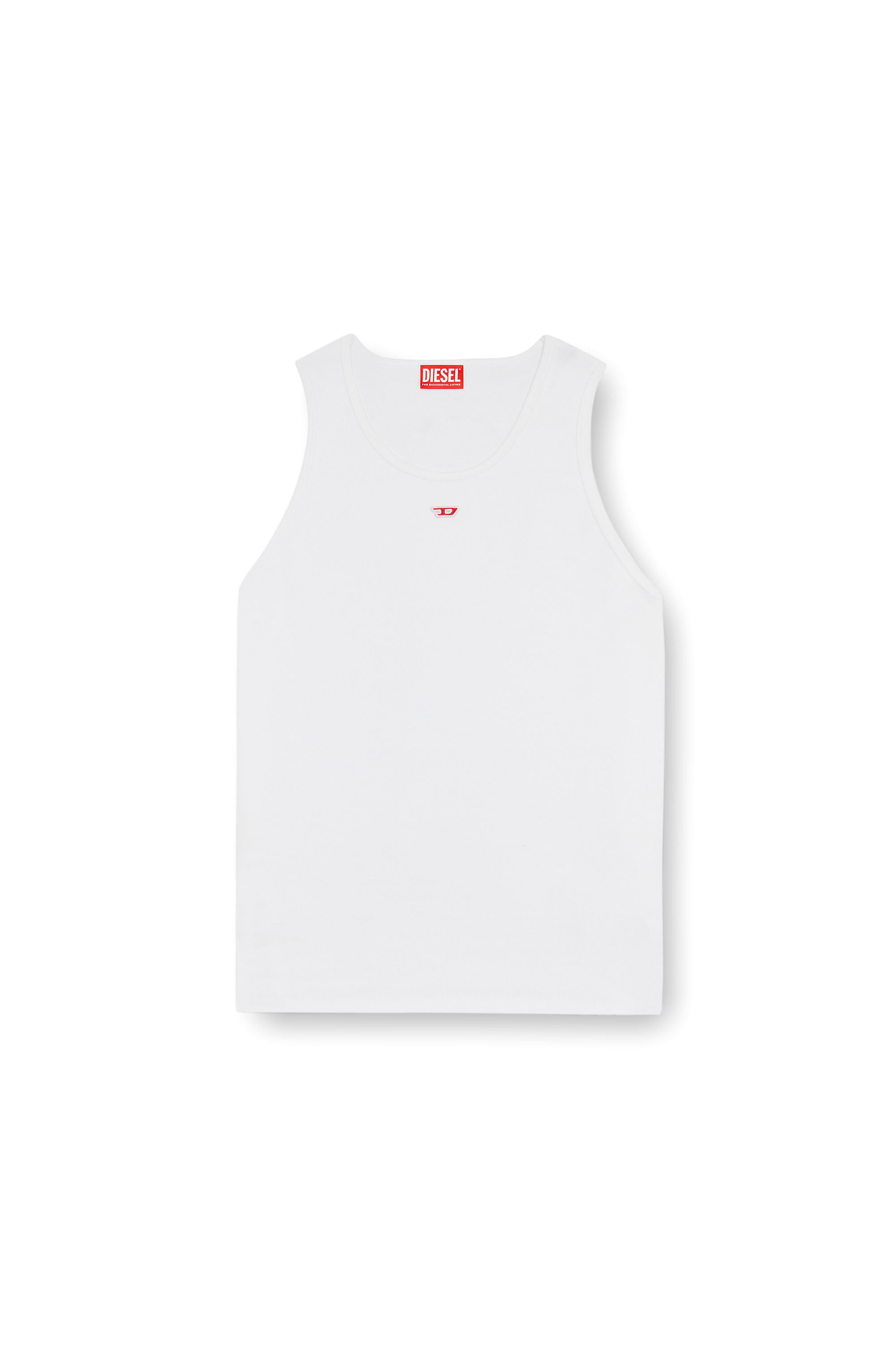 Diesel - T-LIFTY-D, Man Tank top with mini D logo patch in White - Image 2