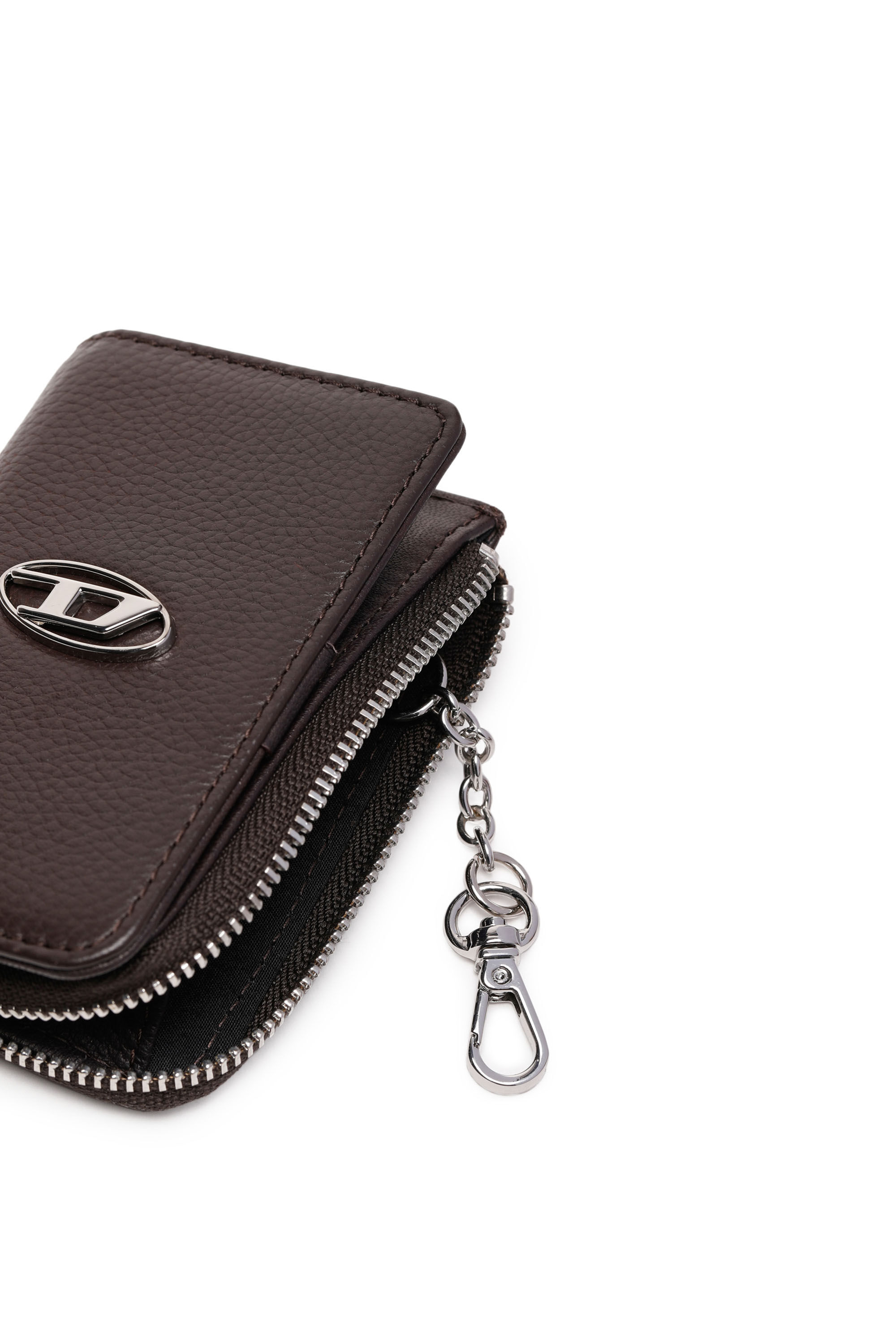 Diesel - L-ZIP KEY, Man Key case in grained leather in Brown - Image 4