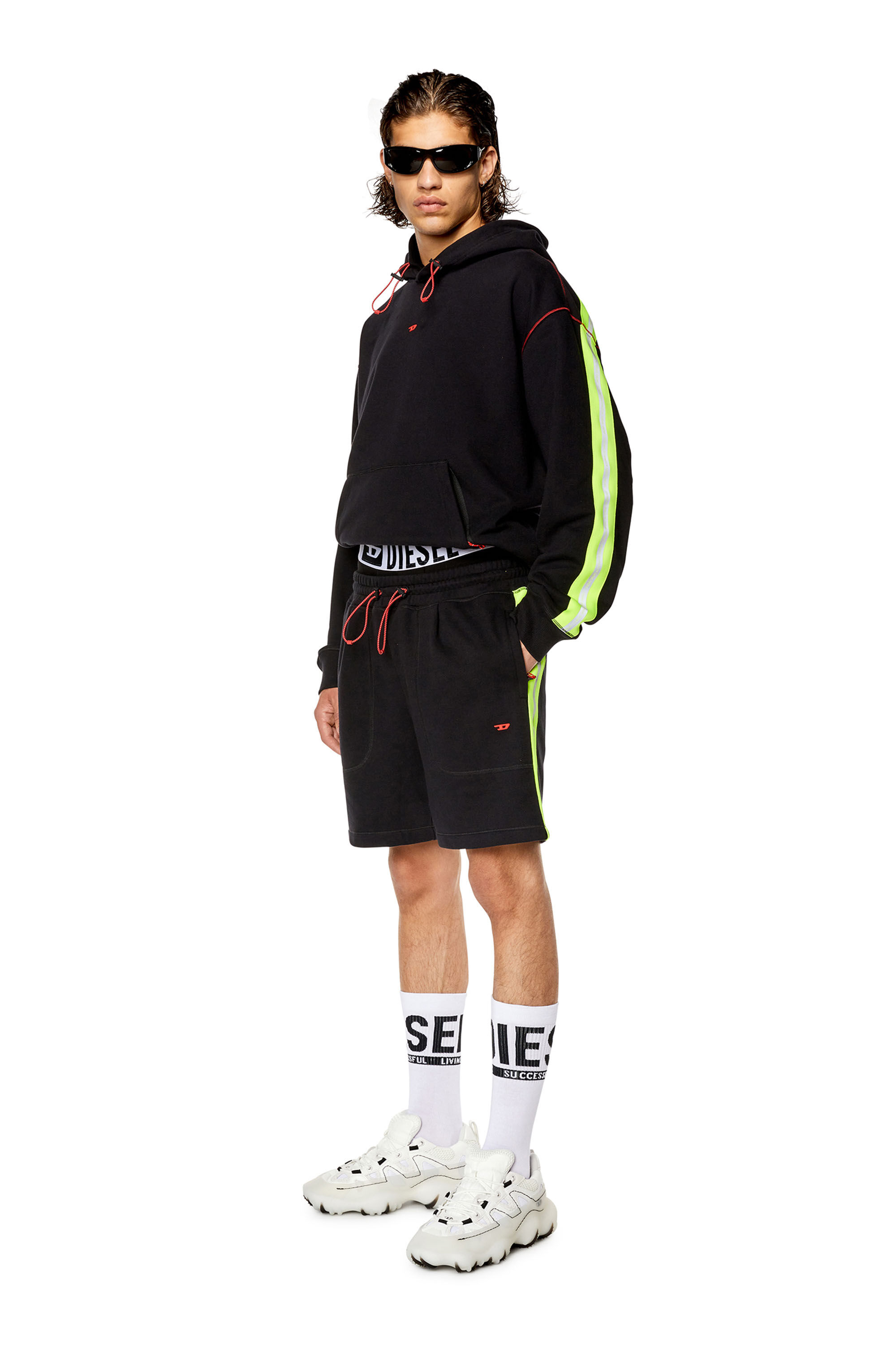 Diesel - AMSB-CLIFFORD-HT09, Man Sweat shorts with reflective logo bands in Multicolor - Image 1