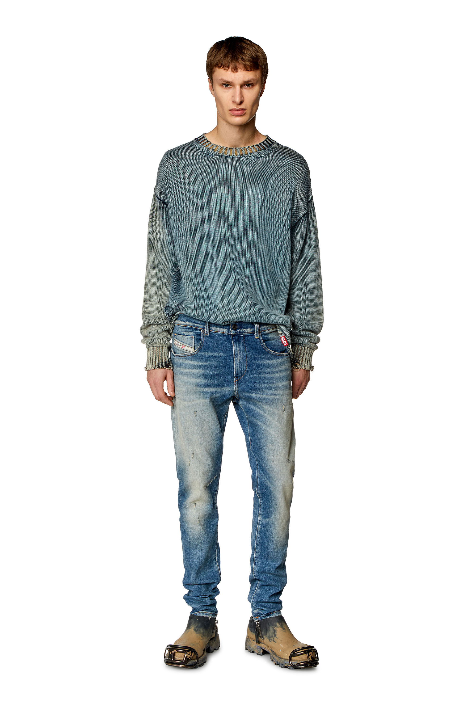 Diesel - Man Slim Jeans 2019 D-Strukt 09H55, Light Blue - Image 1