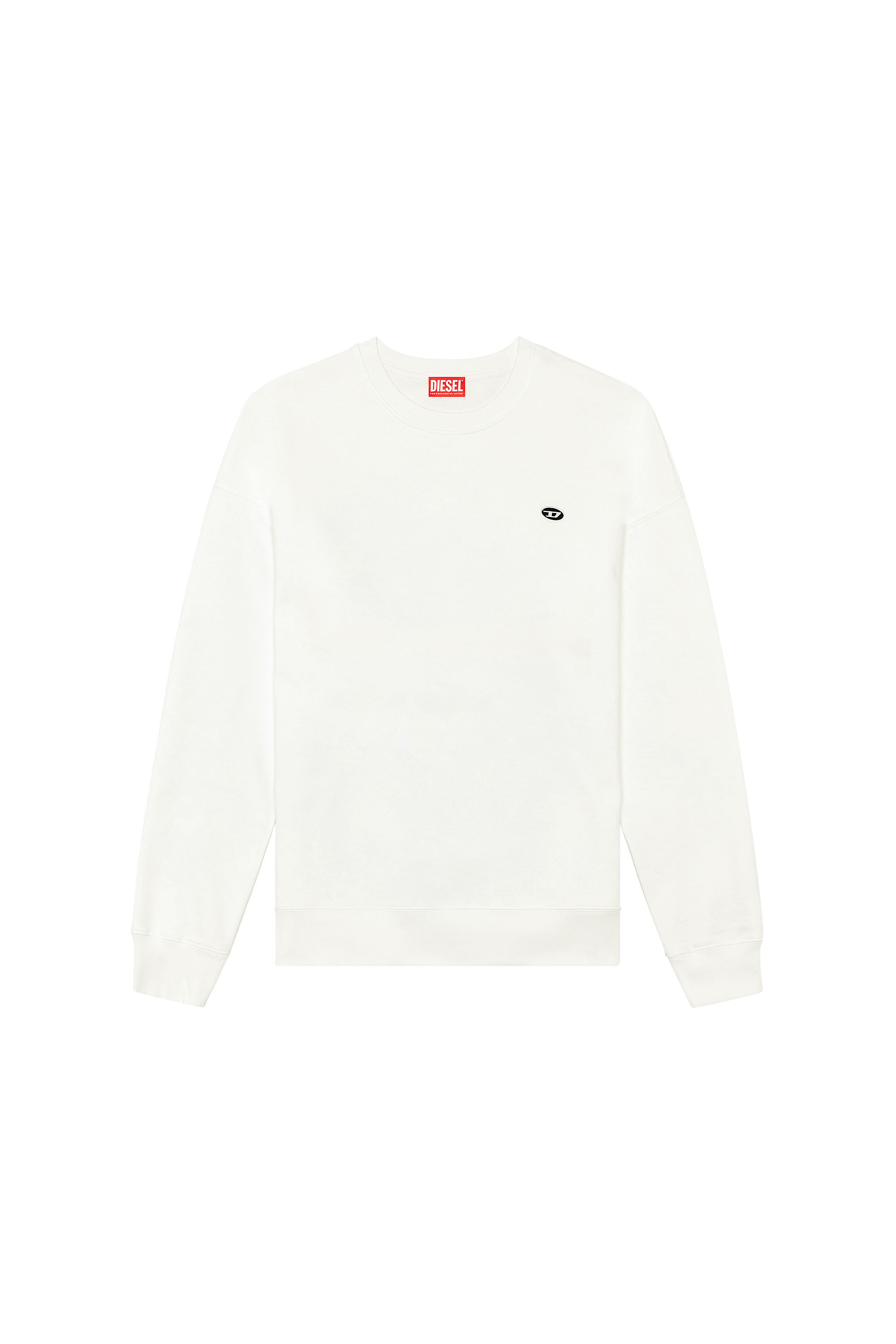Diesel - S-ROB-DOVAL-PJ, Man Sweatshirt with oval D patch in White - Image 2