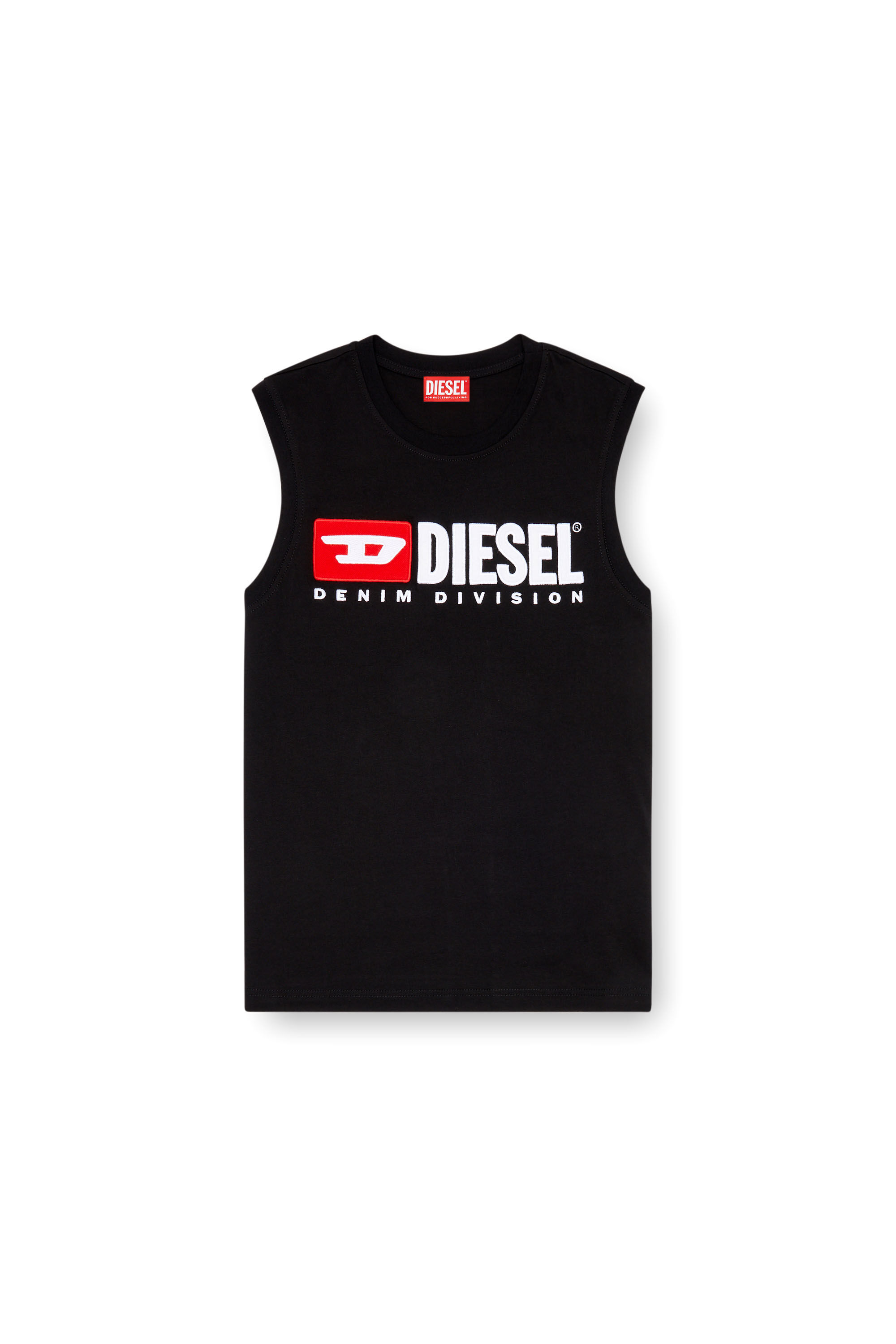 Diesel - T-ISCO-DIV, Man Tank top with chest logo print in Black - Image 2