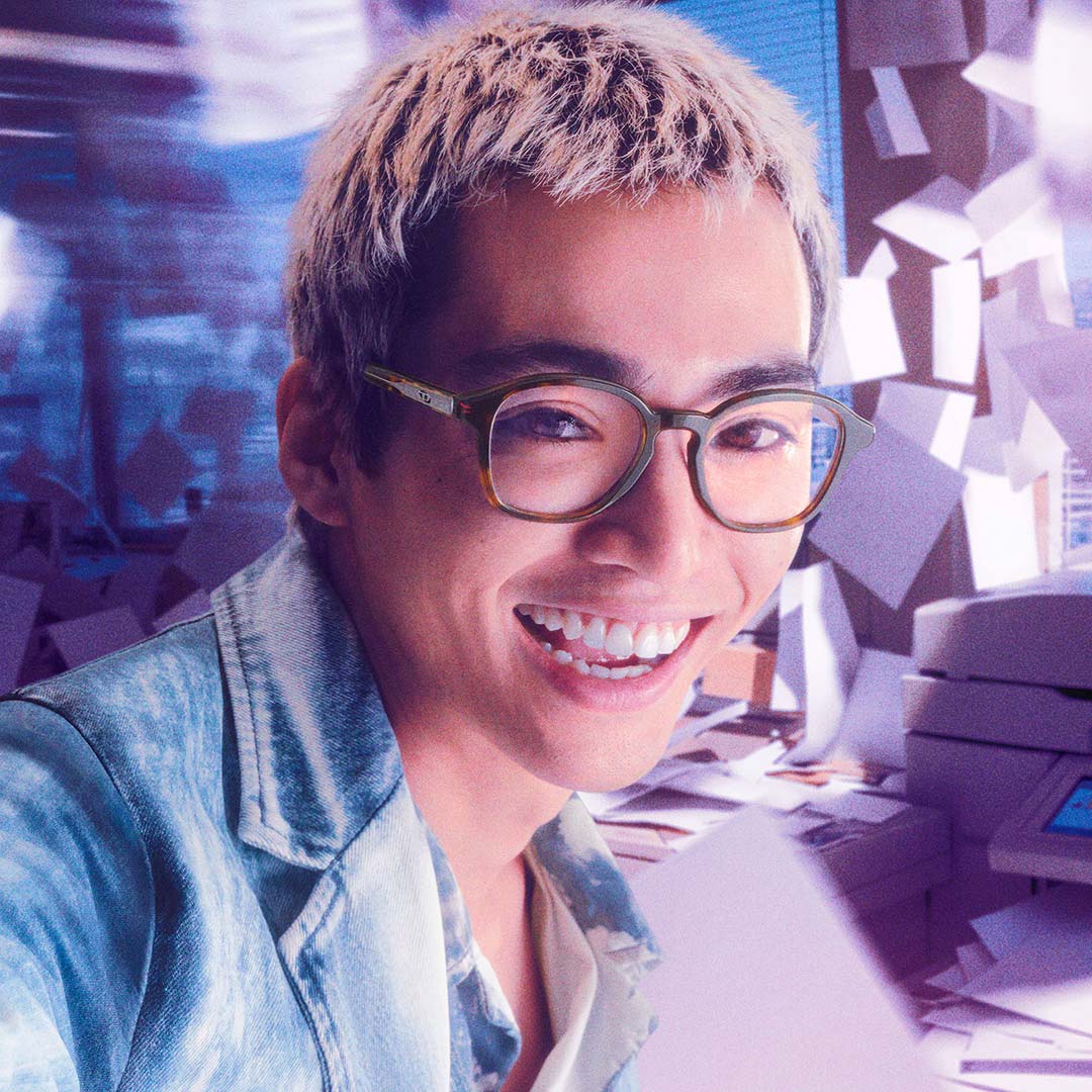 Man wearing Diesel glasses