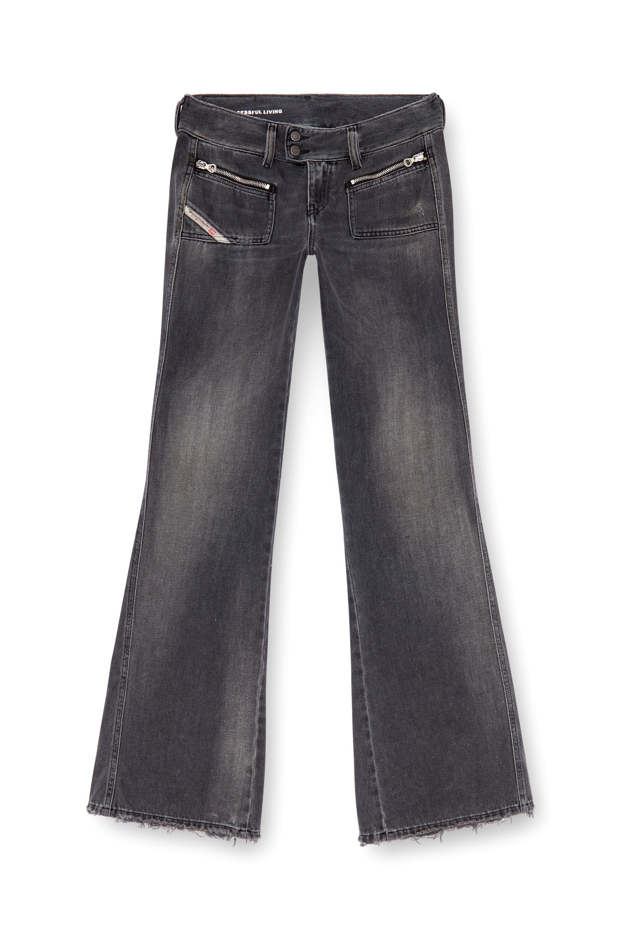 Diesel - Woman Bootcut and Flare Jeans D-Hush 09K14, Black/Dark grey - Image 3