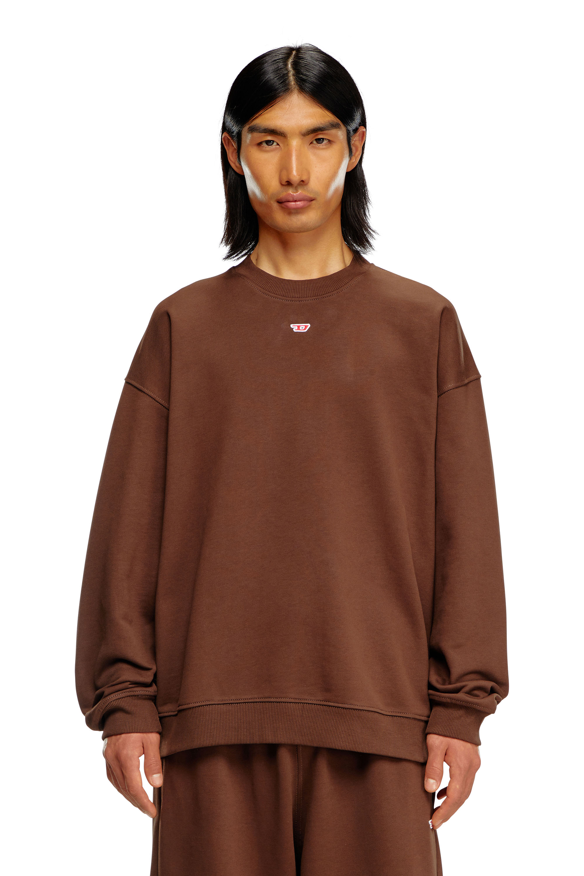 Diesel - S-BOXT-D, Man Sweatshirt with D logo patch in Brown - Image 5