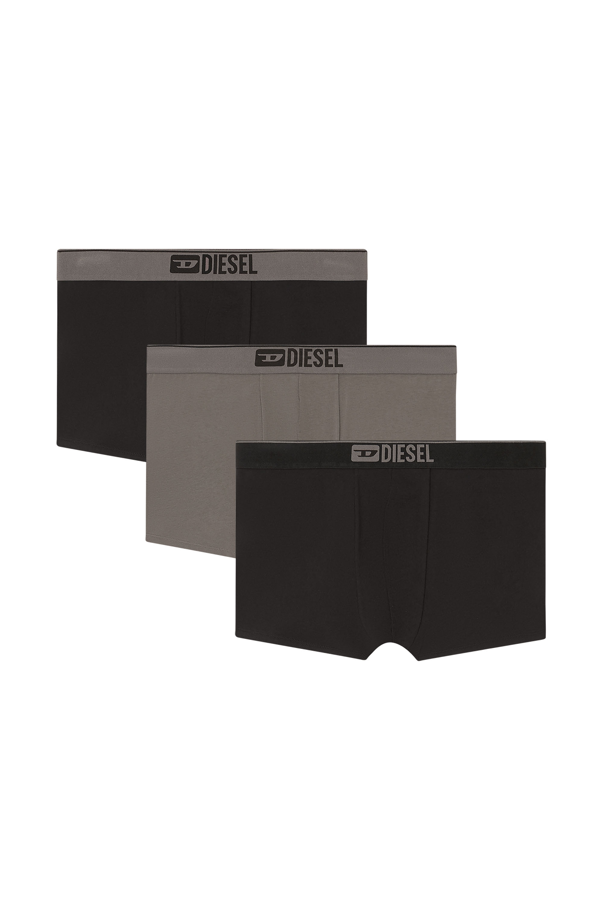 Diesel - UMBX-DAMIENTHREEPACK, Man's Three-pack of plain boxer in Black/Grey - 1