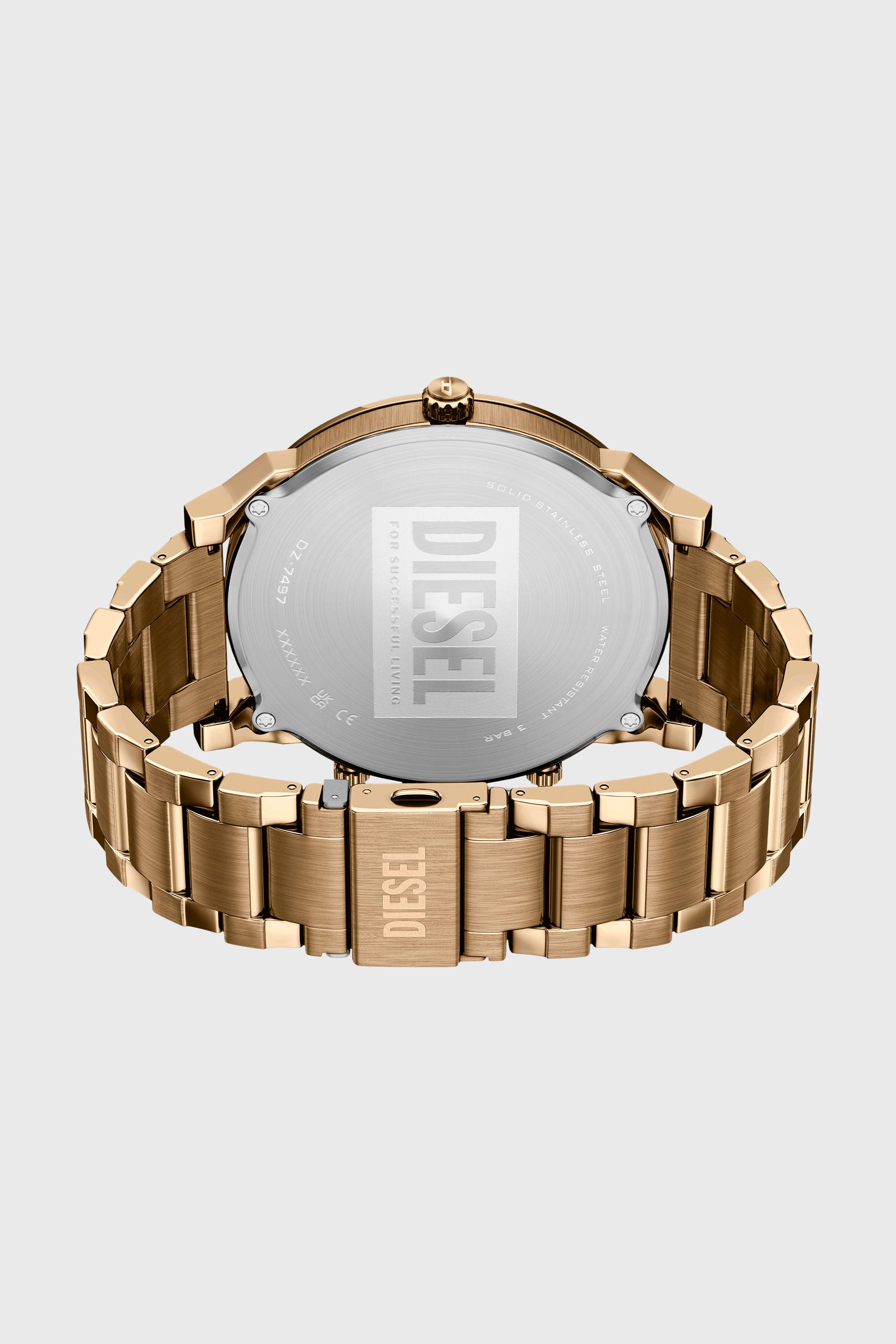 Diesel - DZ7497 WATCH, Man's Mr. Daddy Slim date antique gold-tone stainless steel watch in Gold - 4