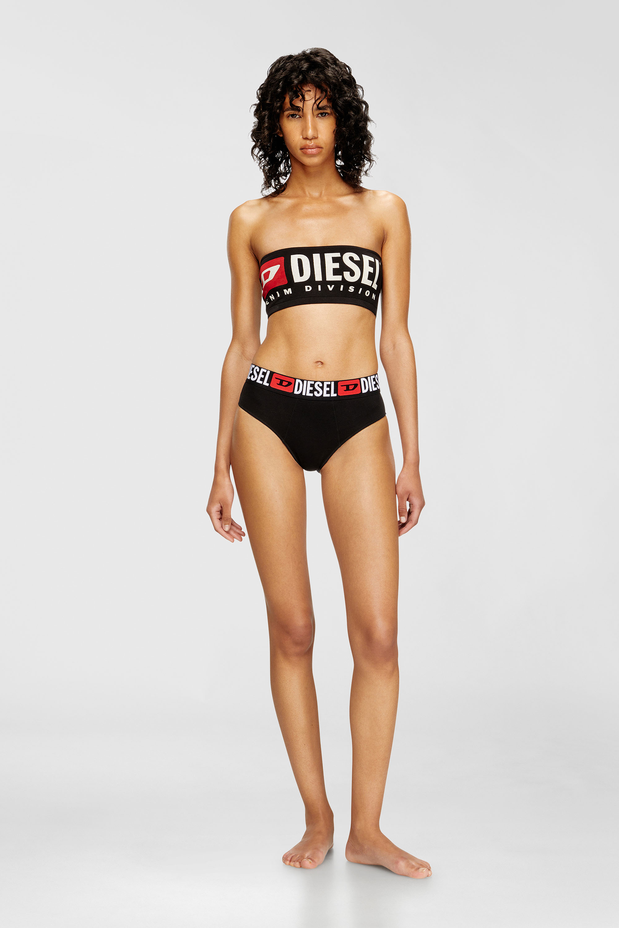 Diesel - UFSB-MELANIE, Woman's Bandeau bra with Diesel logo in Black - 2