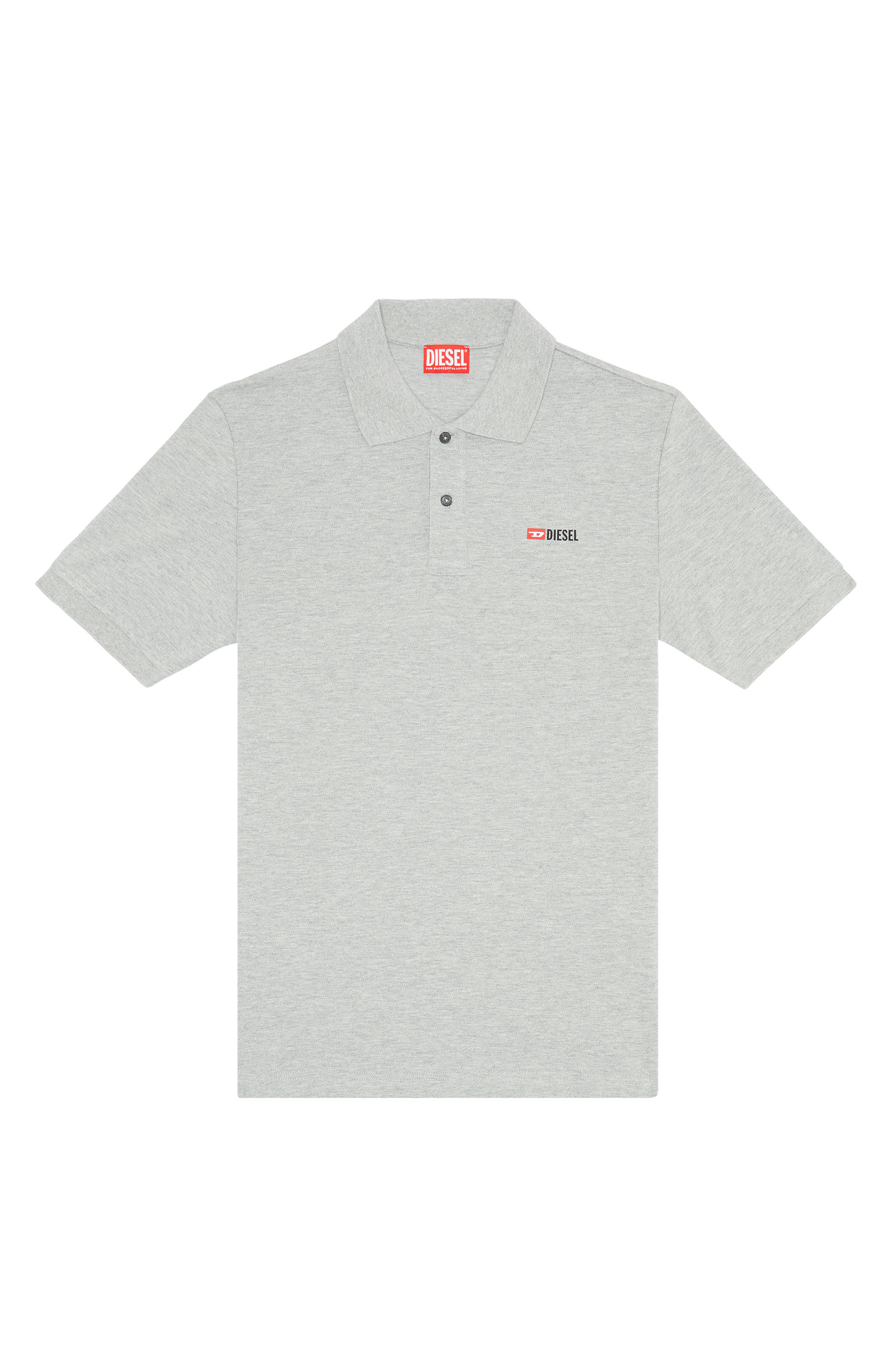 Diesel - T-SMITH-DIV, Man Polo shirt with high-density logo print in Grey - Image 5
