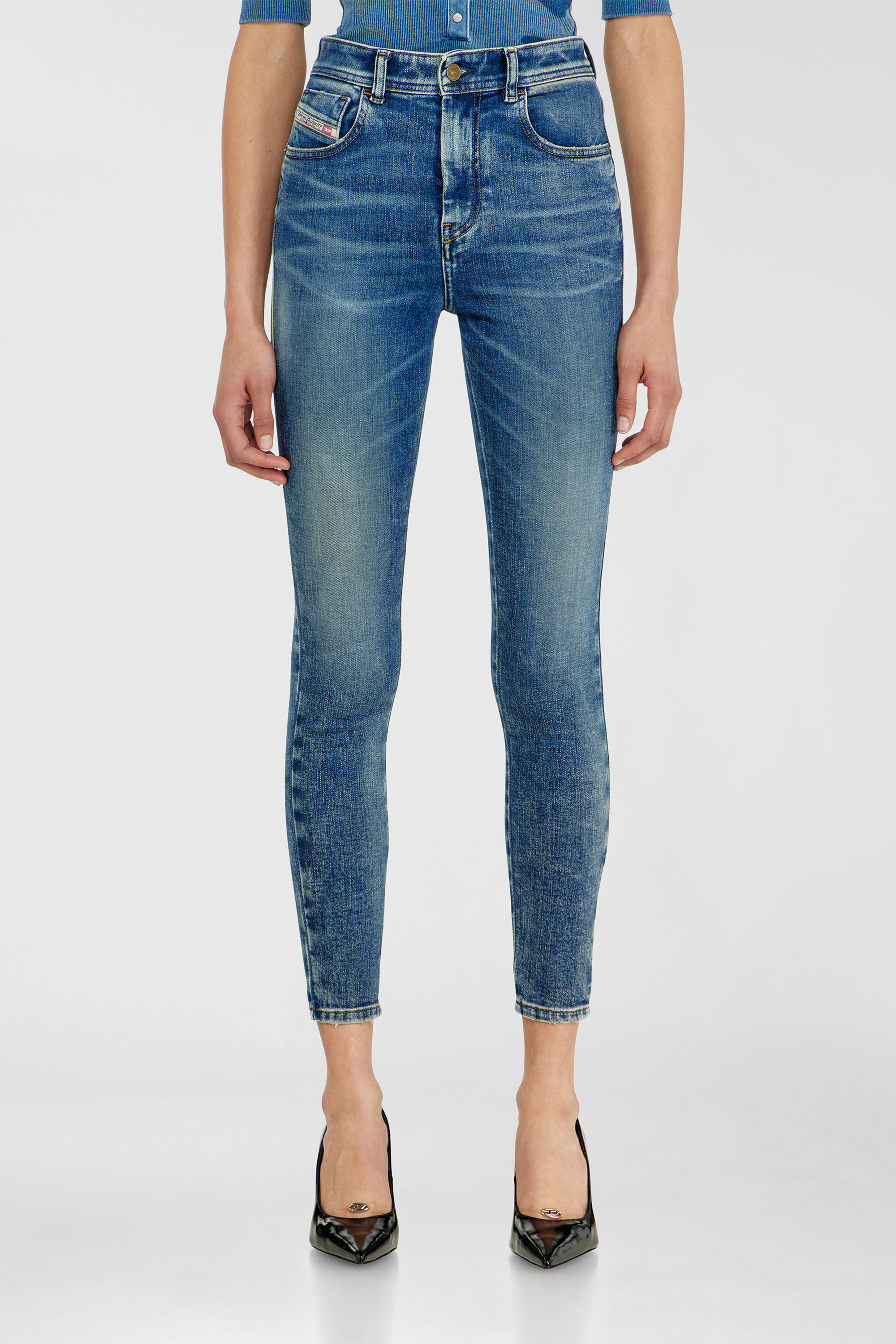 Diesel - Woman's Skinny Jeans 1984 Slandy-High 09P72, Medium blue - 4