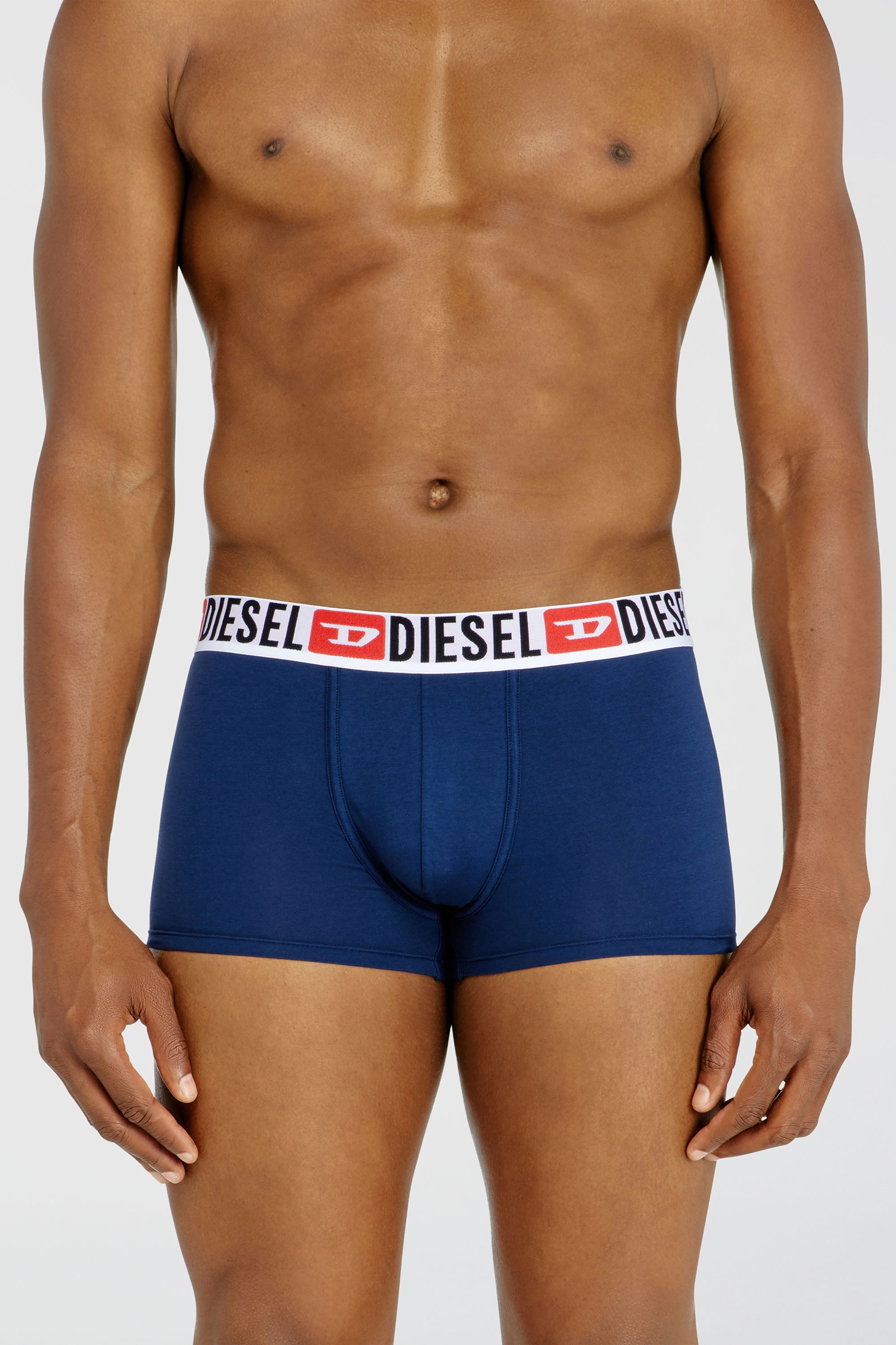 Diesel - UMBX-DAMIENTHREEPACK, Man's Three-pack of all-over logo waist boxers in Blue/Black - 2