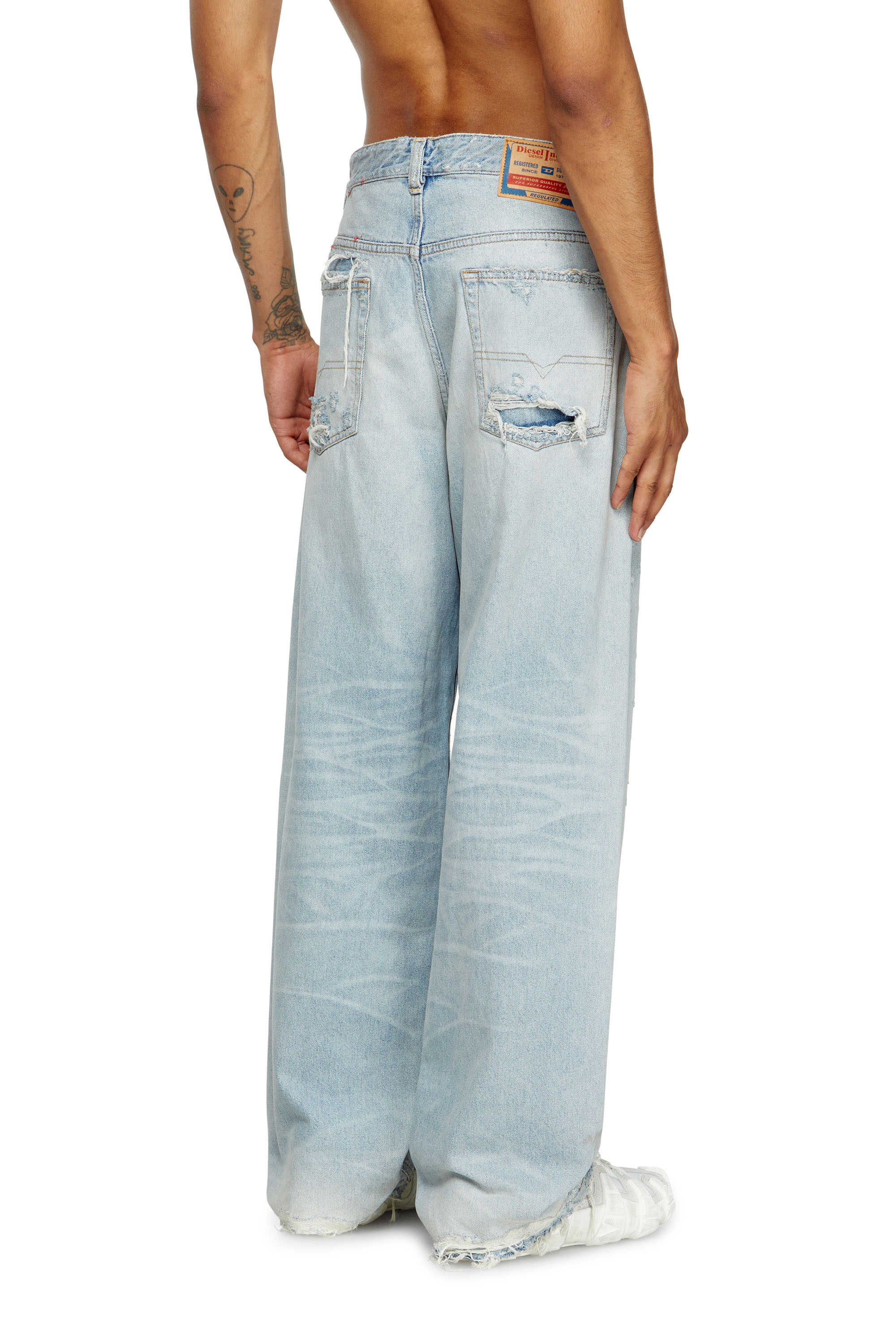 Relaxed Jeans 2001 D-Macro 09M53, Light Blue Diesel - Man's Relaxed Jeans 2001 D-Macro 09M53, Light Blue - 4
