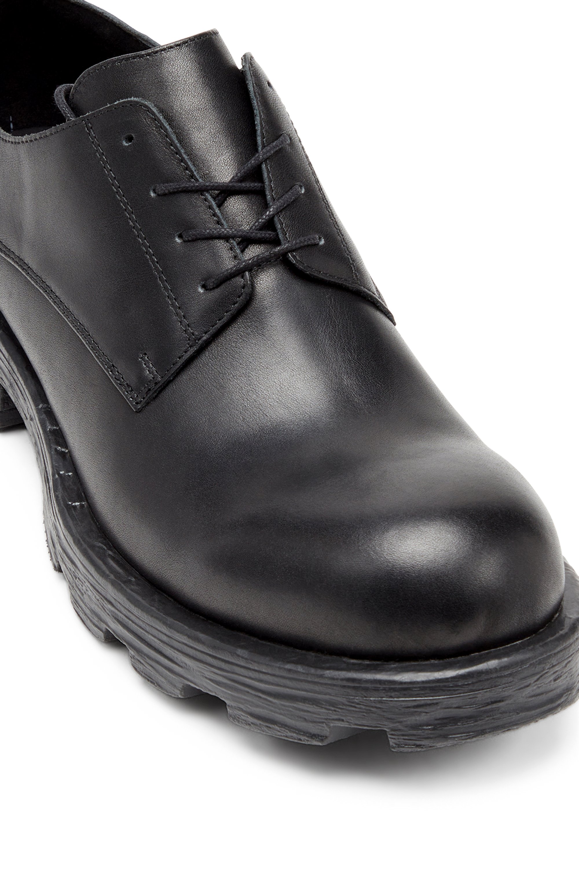 Diesel - D-HAMMER SH, Man D-Hammer-Derby shoes in textured leather in Black - Image 6