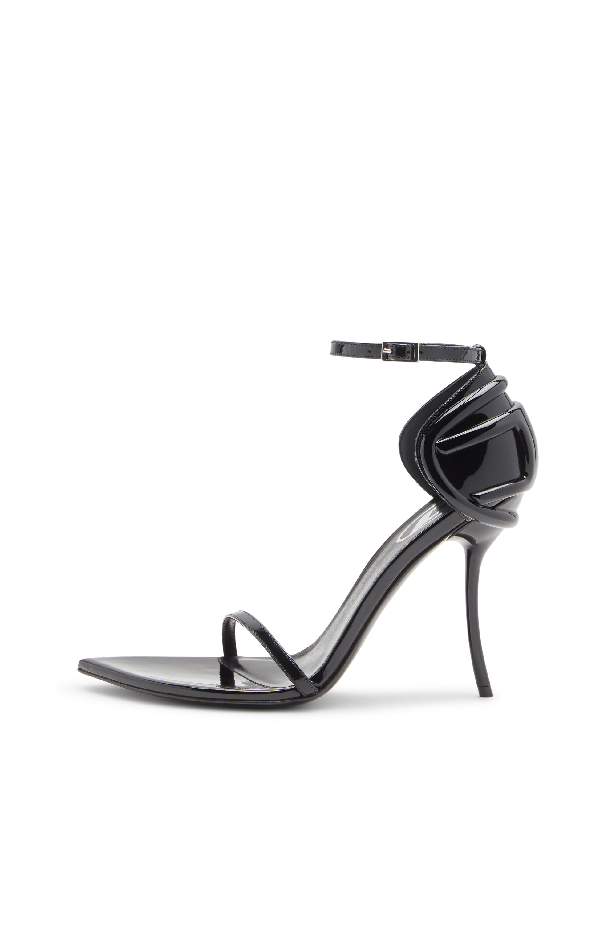 D-TEN&HALF SANDAL, Black Diesel - D-TEN&HALF SANDAL, Woman's D-Ten&Half-Stiletto sandals in patent leather and satin in Black - 7