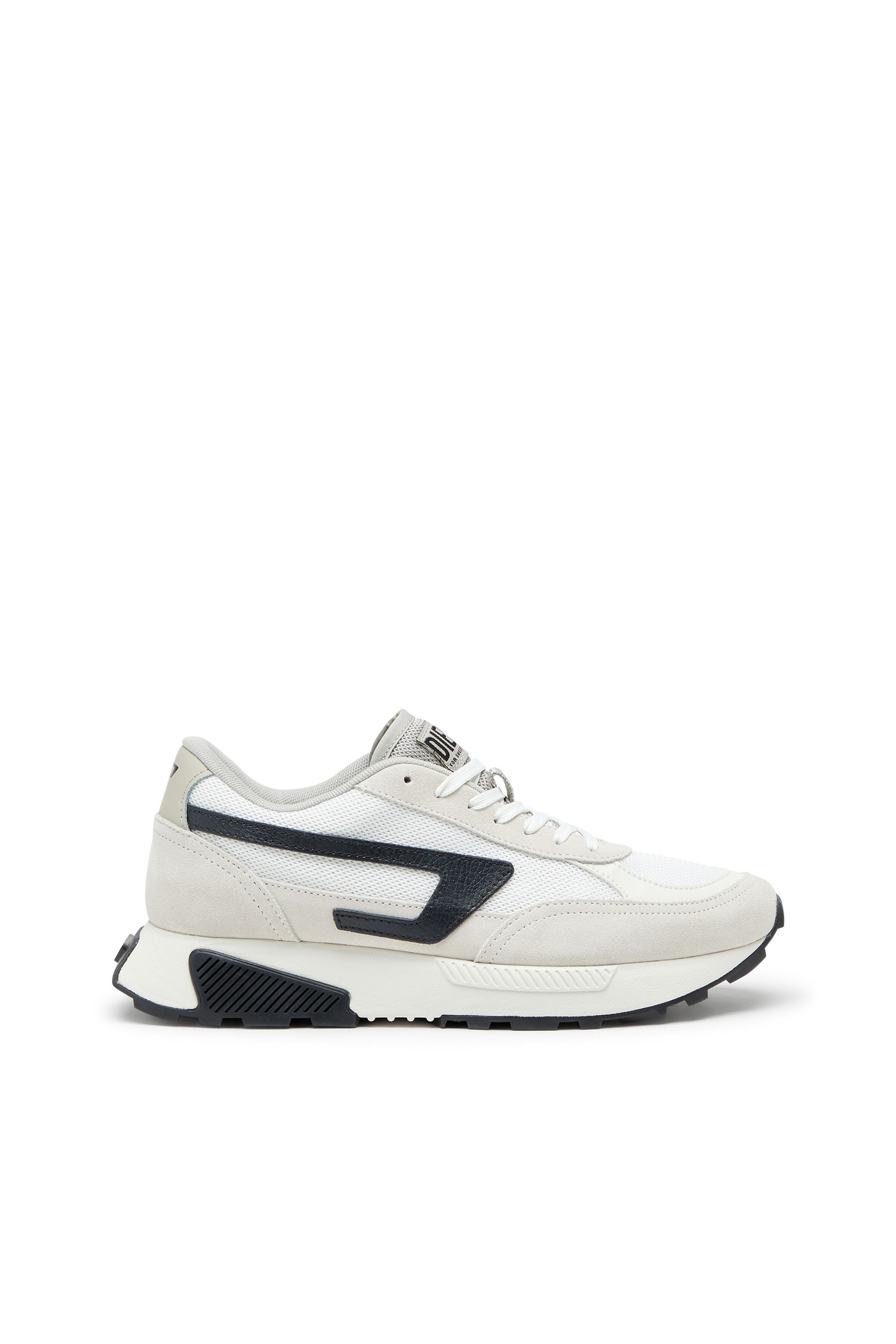 Diesel - S-TYCHE D, Man's S-Tyche D-Low-top sneakers in mesh, suede and leather in White/Black - 1