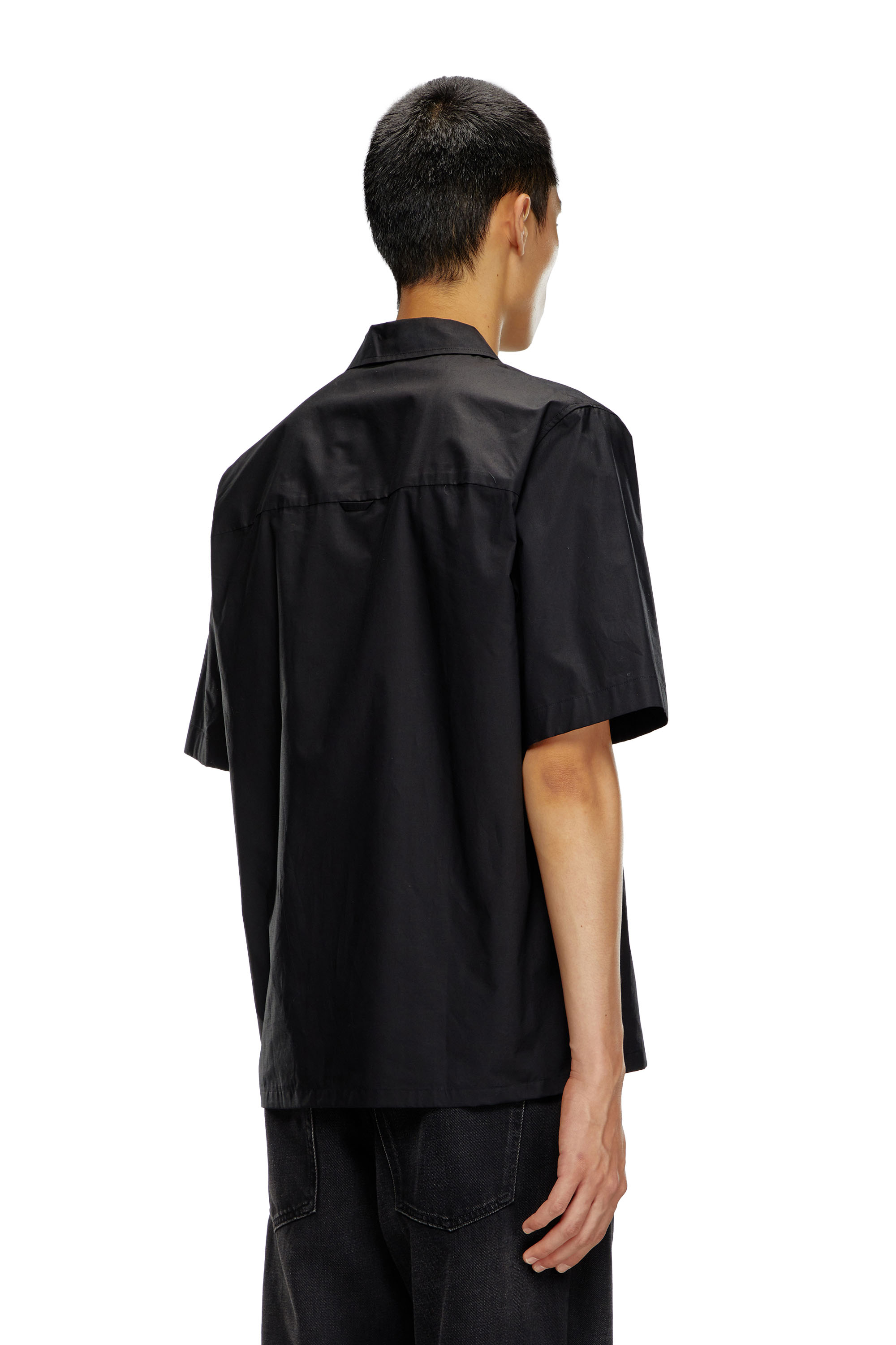Diesel - S-MAC-22-B, Man Bowling shirt with embroidered logo in Black - Image 4