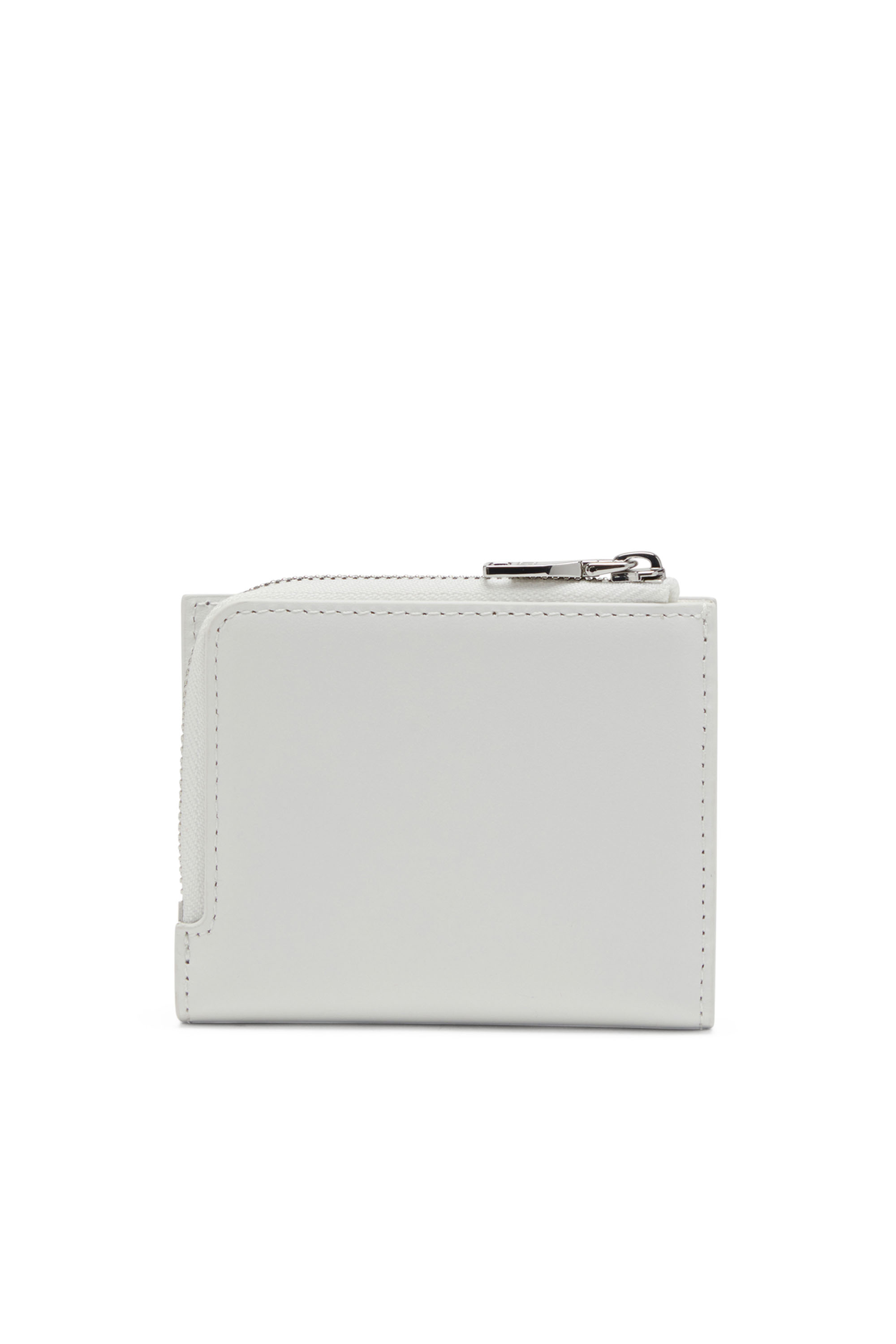 Diesel - 1DR CARD HOLDER ZIP L, Woman Bi-fold card holder in nappa leather in White - Image 2