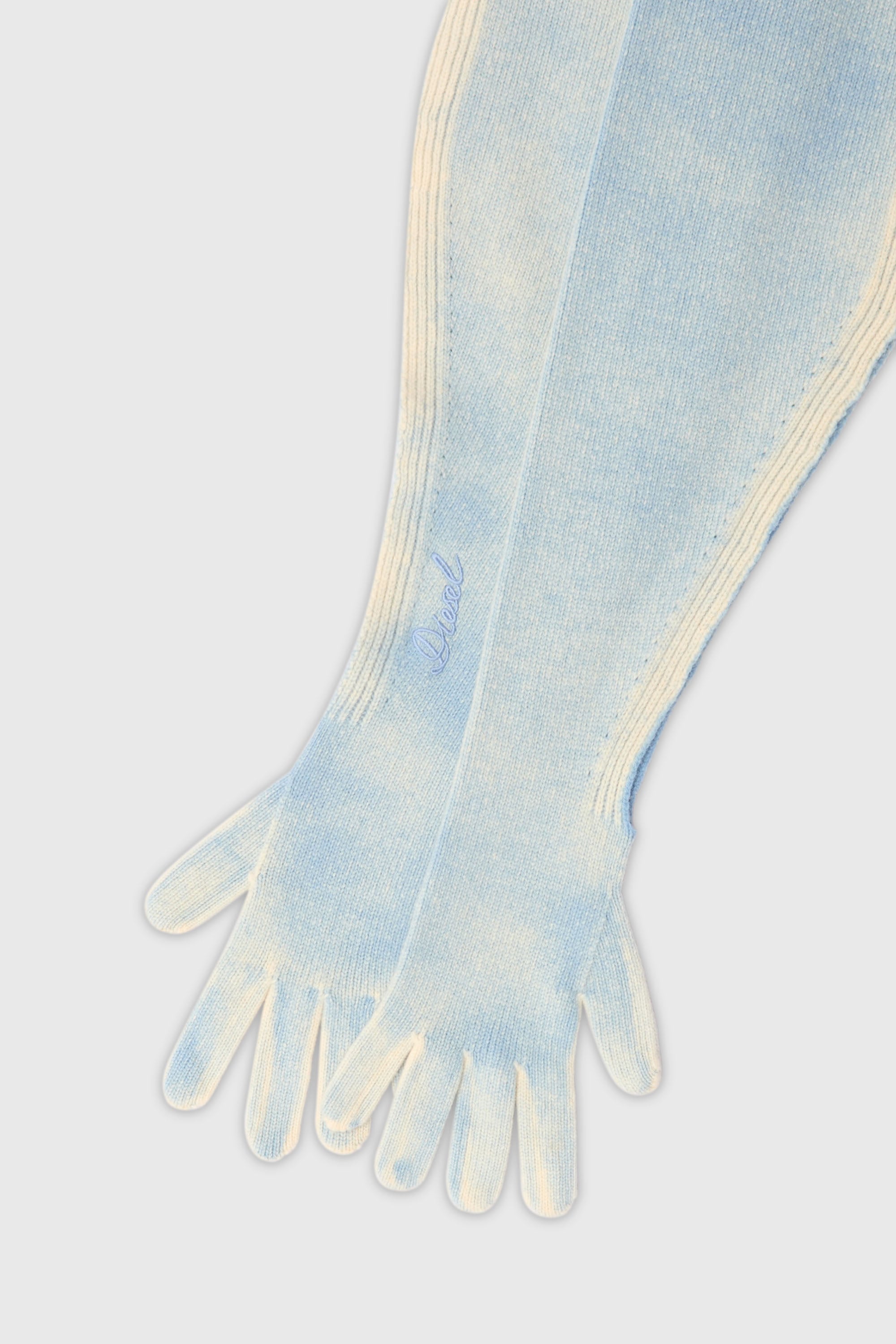 Diesel - K-EVIN, Unisex's Hybrid glove-scarf in two-tone wool in Blue - 3