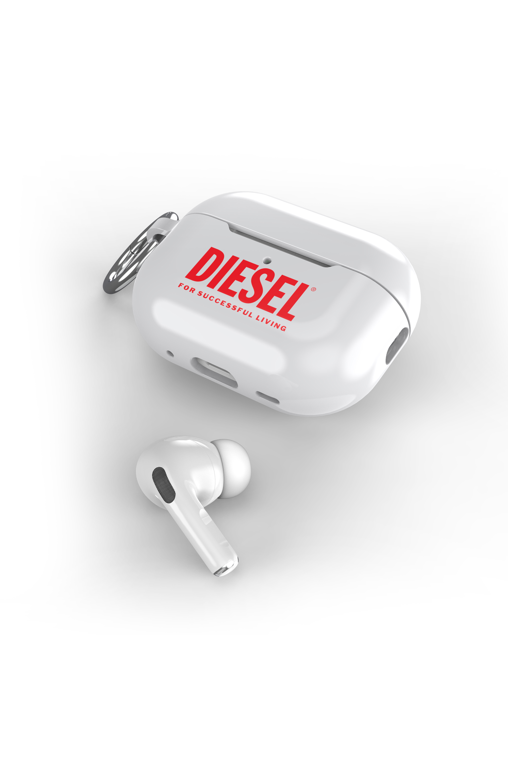 Diesel - 60067 AOP CASE, Unisex Case for Airpods Pro/Pro 2 in White - Image 4