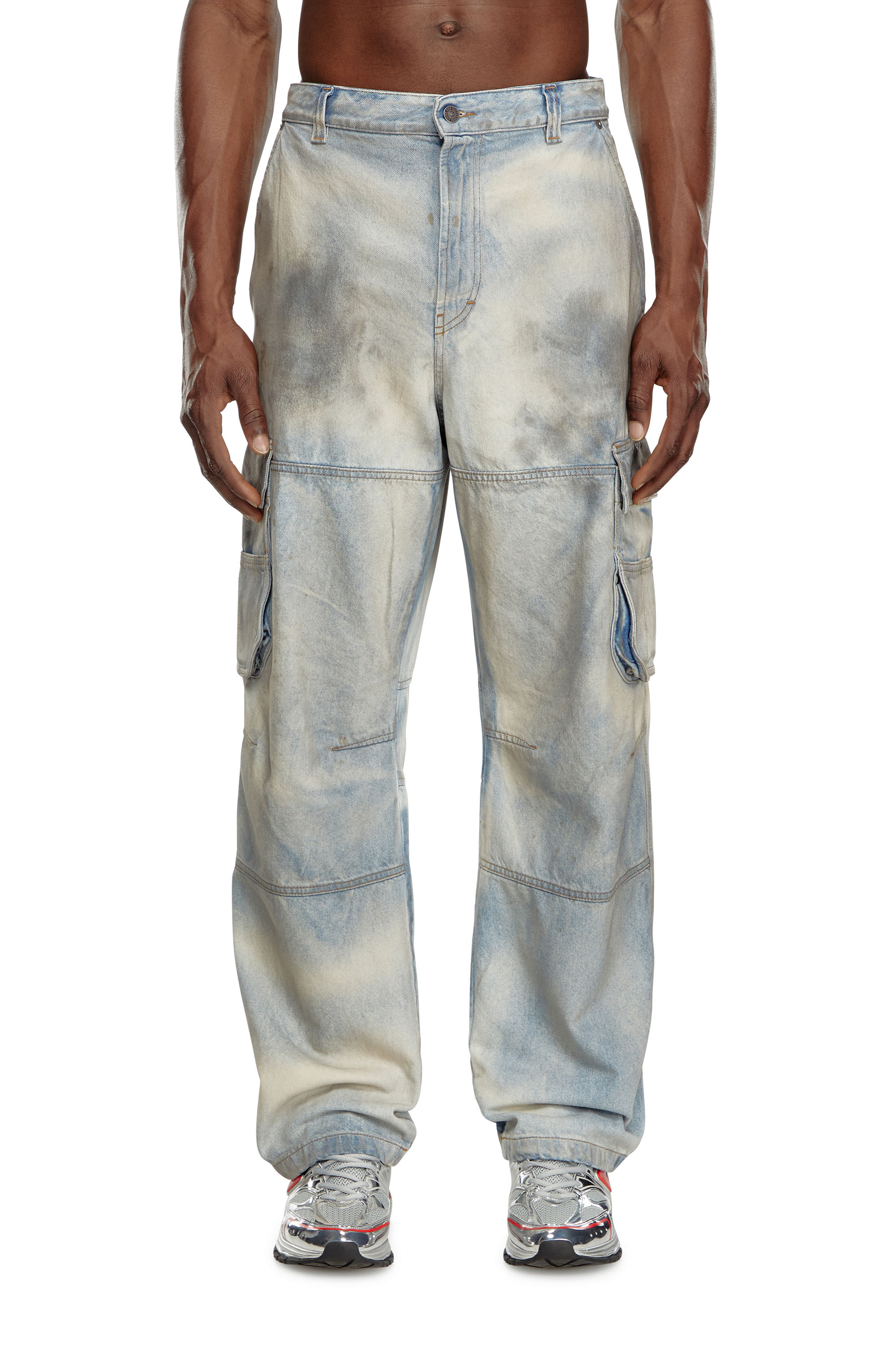 Diesel - Man Straight Jeans D-Fish 0CBDJ, Light Blue - Image 1