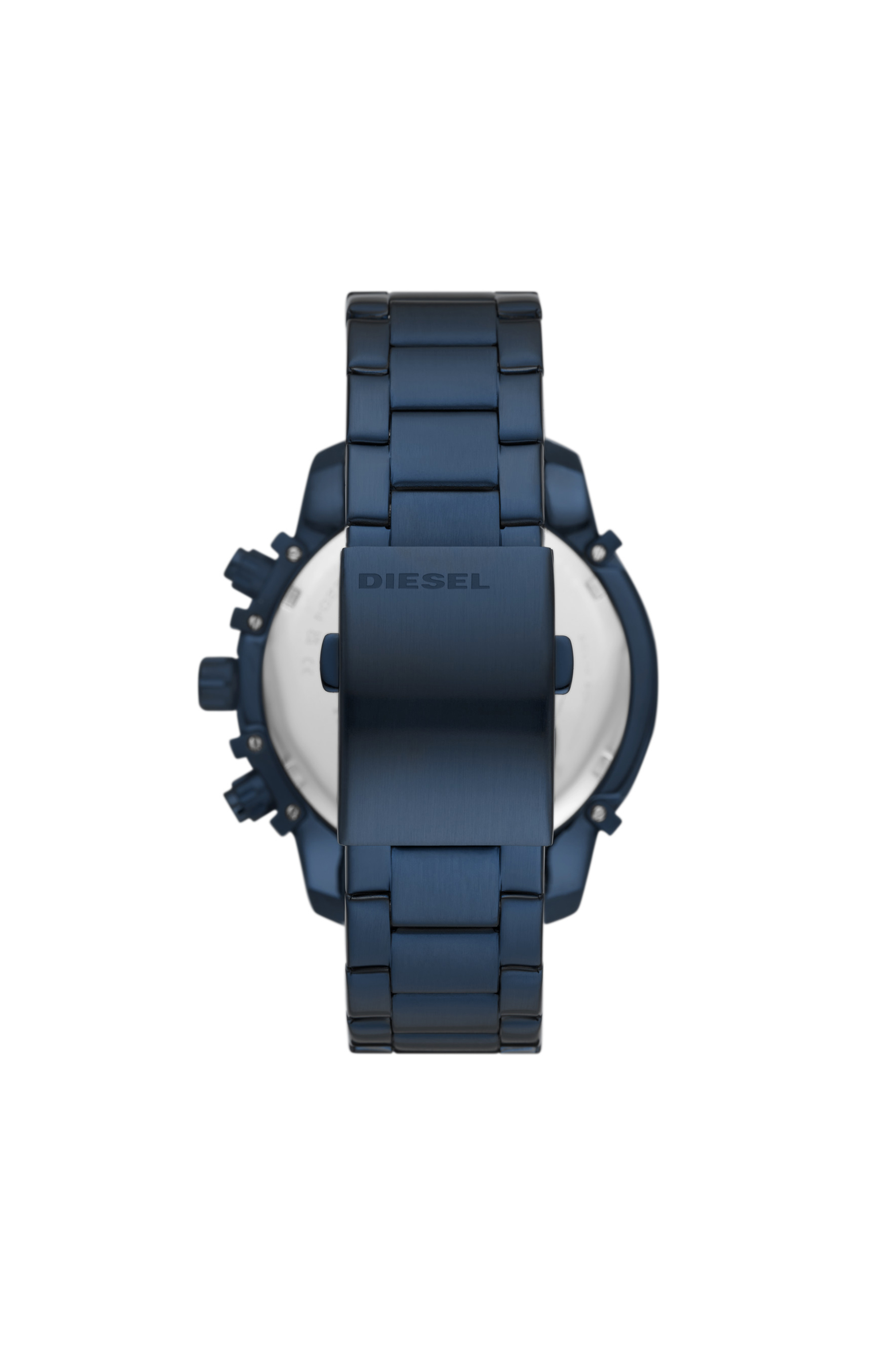 Diesel - DZ4596, Man's Griffed chronograph blue-tone stainless steel watch in Blue - 2
