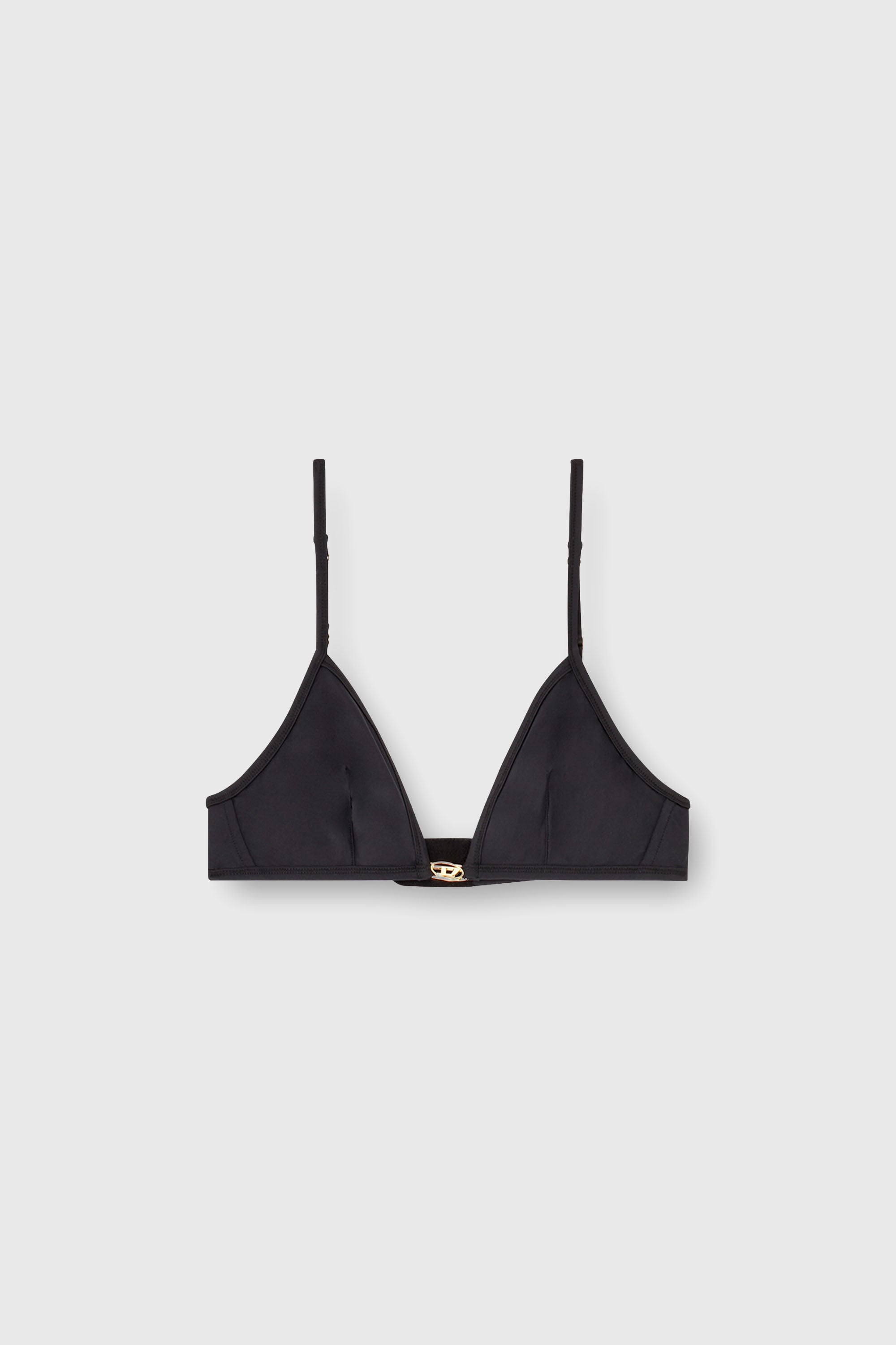 Diesel - LUNA-UTLT, Woman's Triangle bra in nylon with Oval D detail in Black - 2