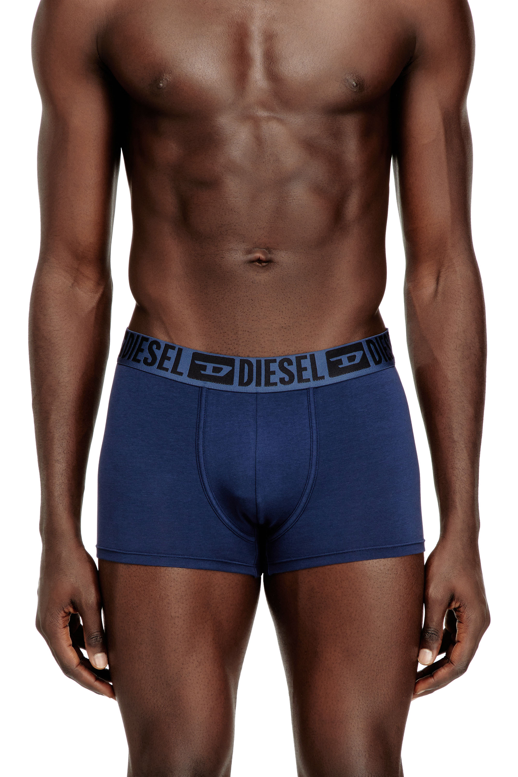 Diesel - MIKE-D-CORE-3PACK, Man's 3-pack of stretch cotton boxers with tonal waistband in Blue/Black - 2
