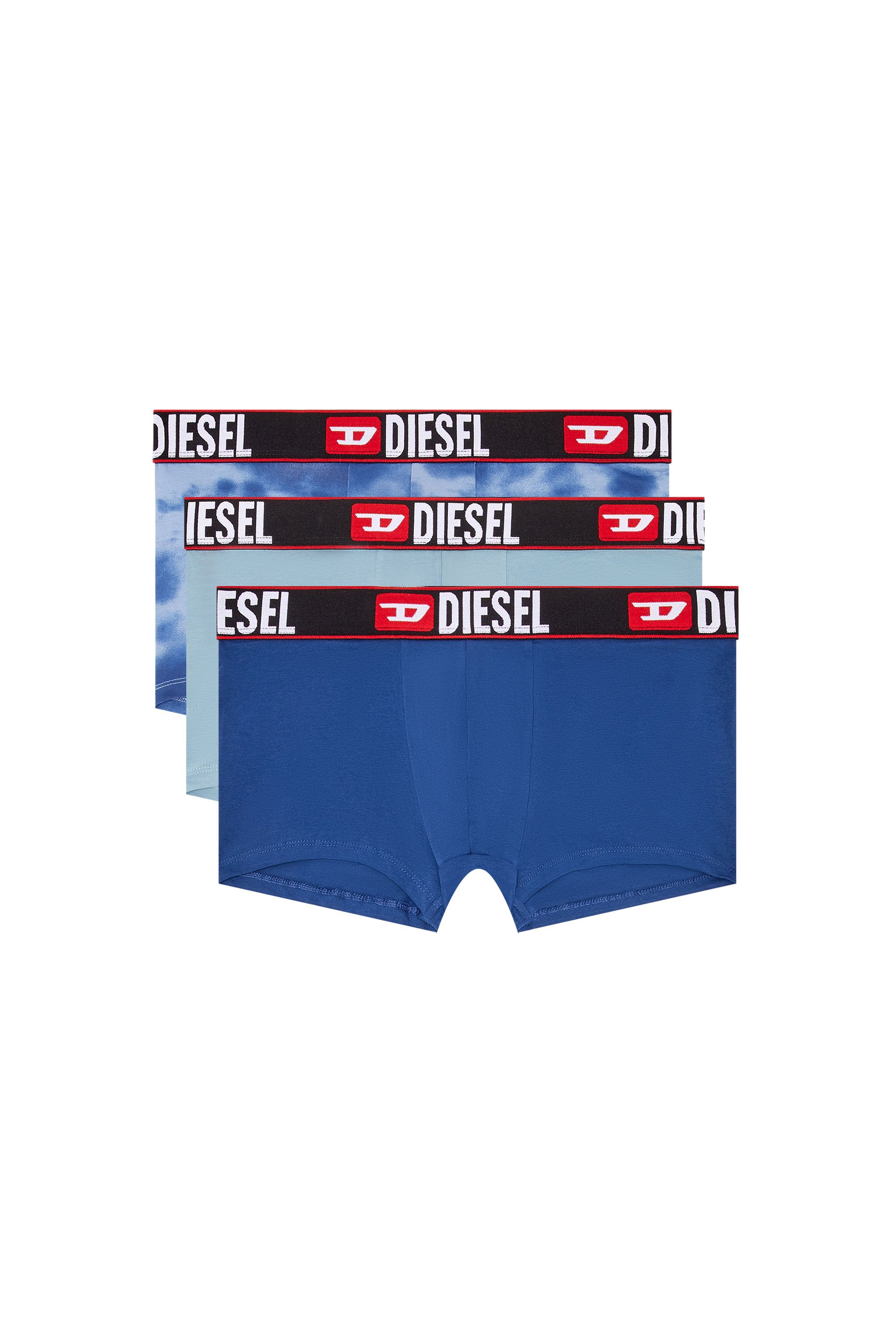 Diesel - UMBX-DAMIENTHREEPACK, Man's 3-pack of boxer briefs with cloudy motif in Blue - 1