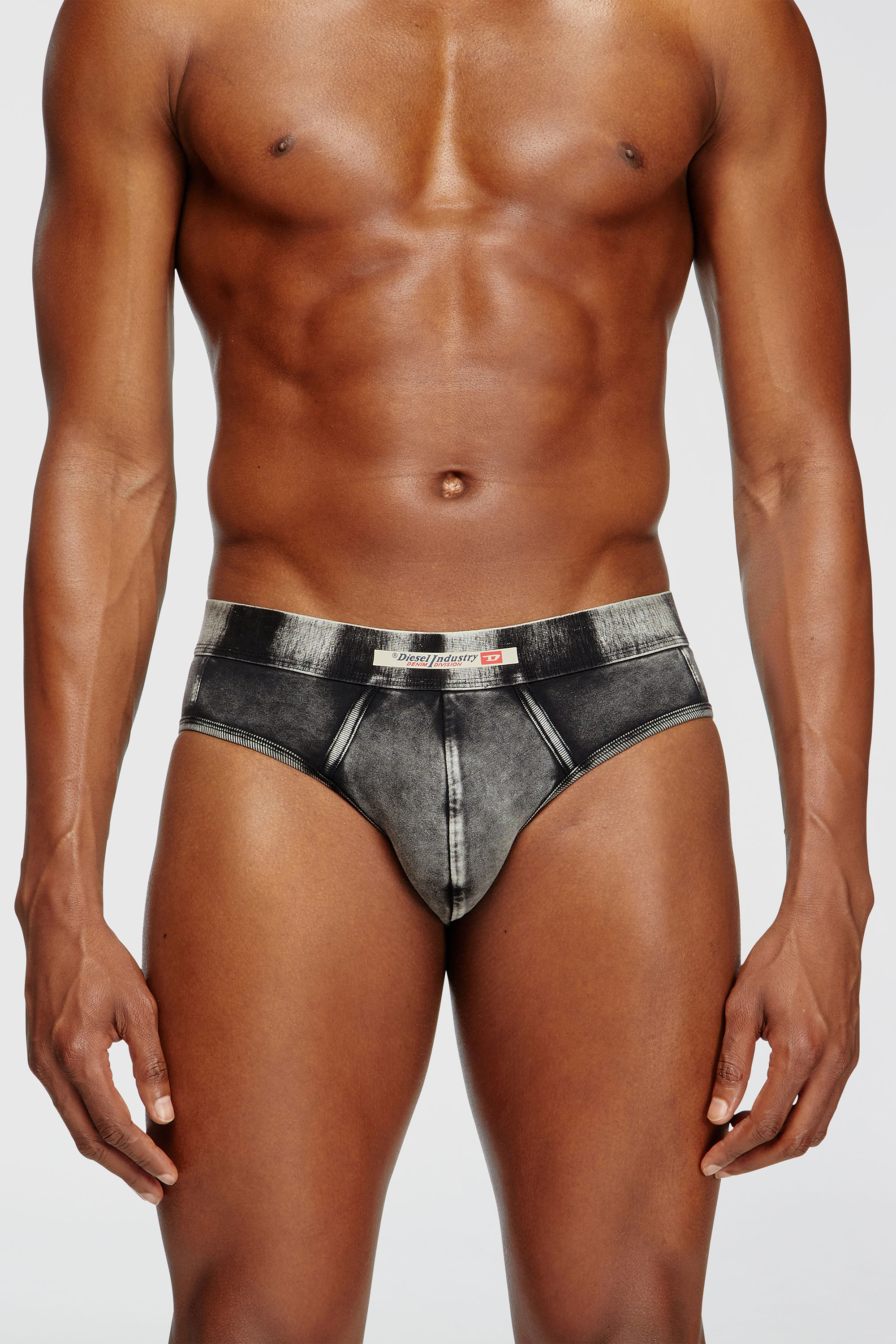 Diesel - ANDRE-DNM, Man's Denim-effect briefs in Black - 1