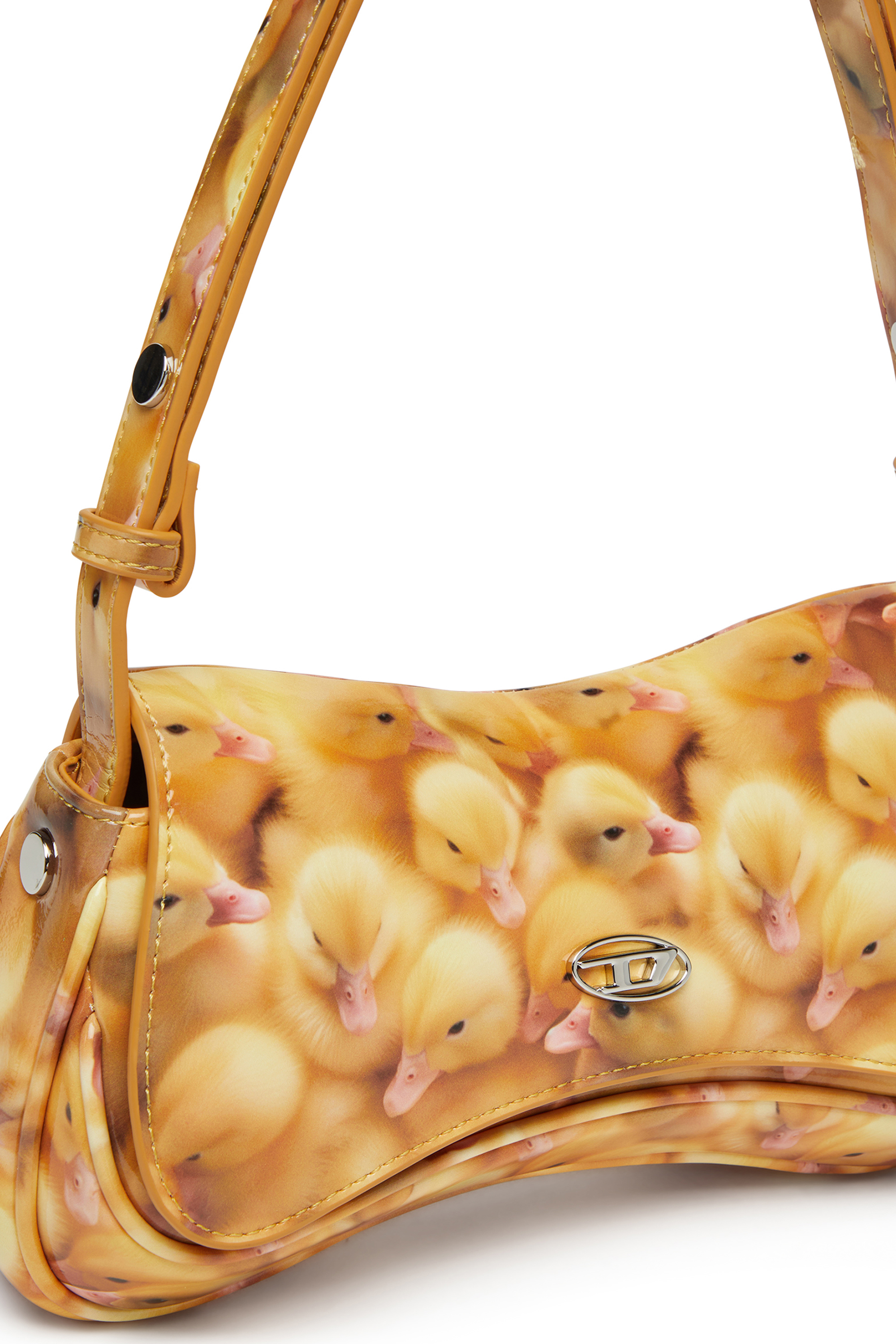 Diesel - PLAY CLUTCH, Woman's Play-Glossy clutch with print in Yellow - 5