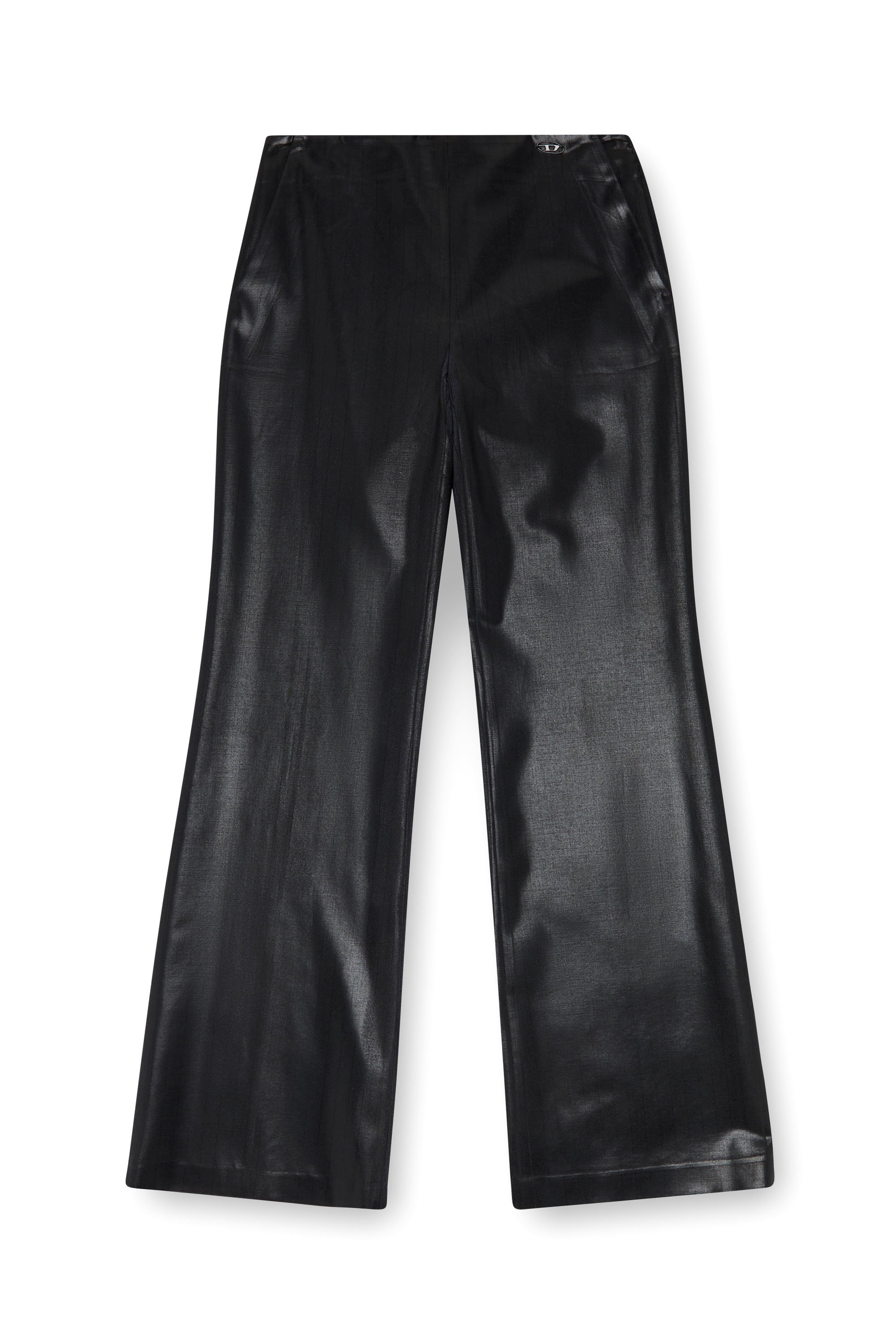 Diesel - P-OLARIS, Woman Pinstripe pants with coated front in Black - Image 5