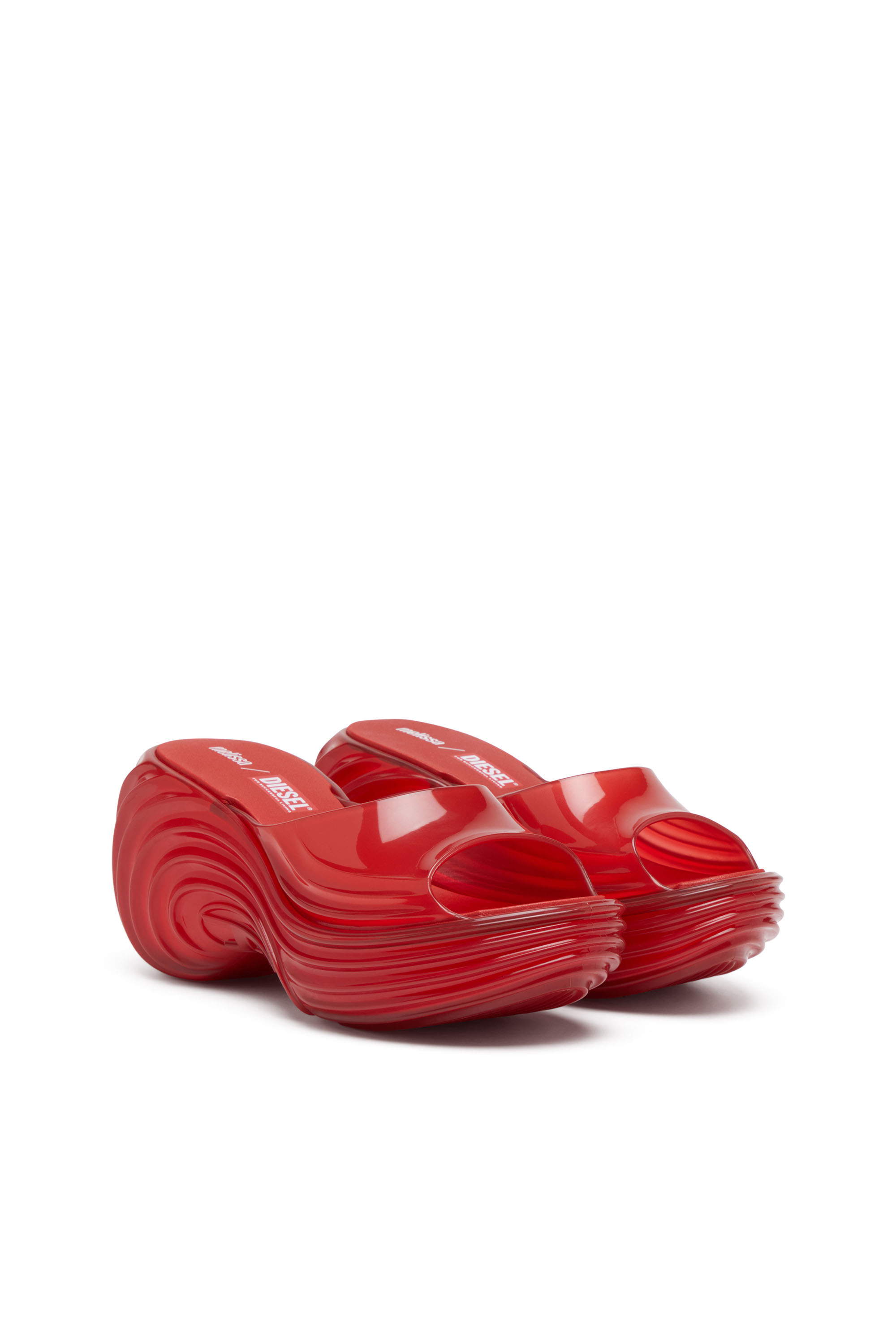 MELISSA QUANTUM PLATFORM, Red Diesel - MELISSA QUANTUM PLATFORM, Woman's Platform mule in Melflex® in Red - 2