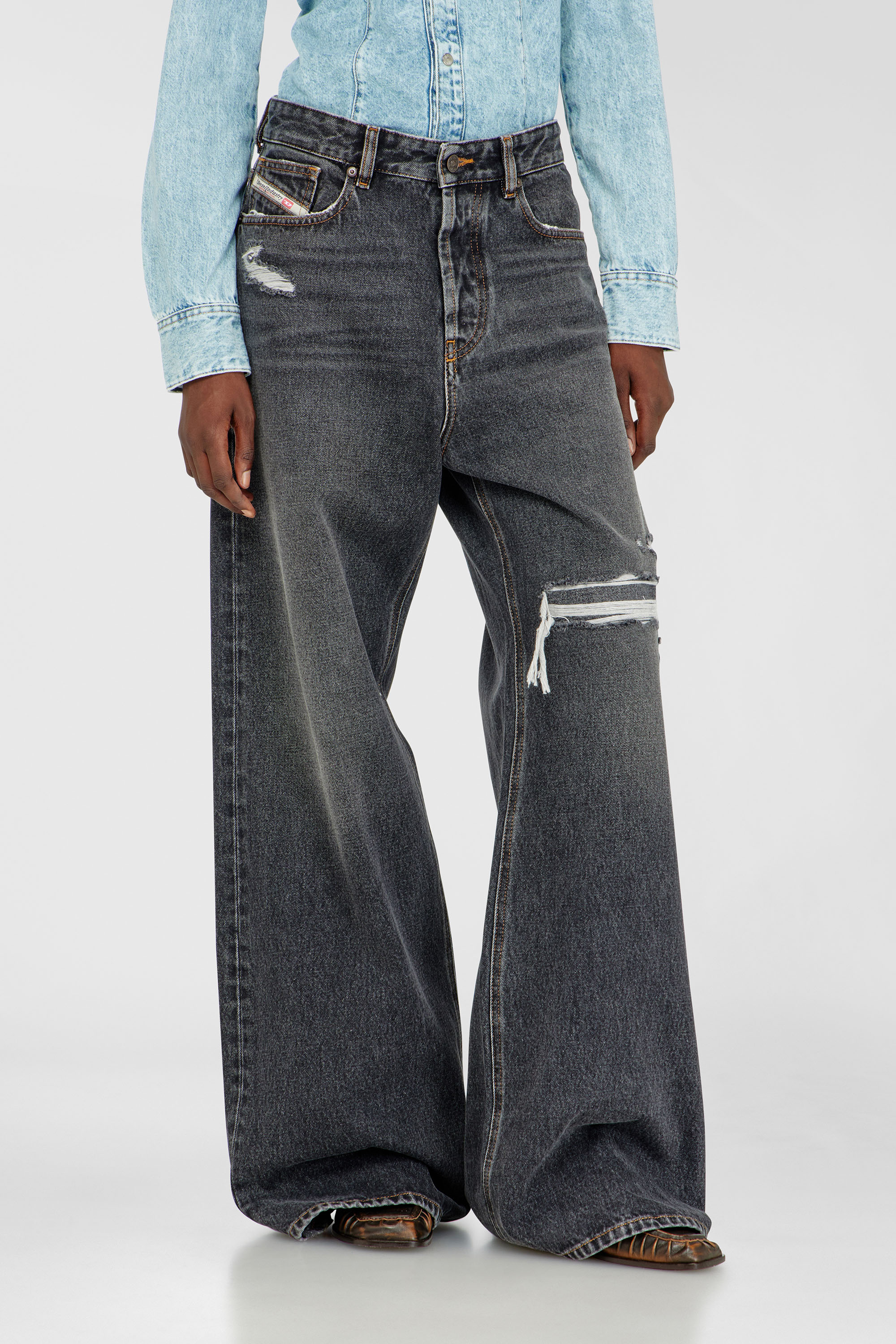 Diesel - Unisex's Relaxed Jeans 1996 D-Sire 007F6, Black/Dark grey - 1