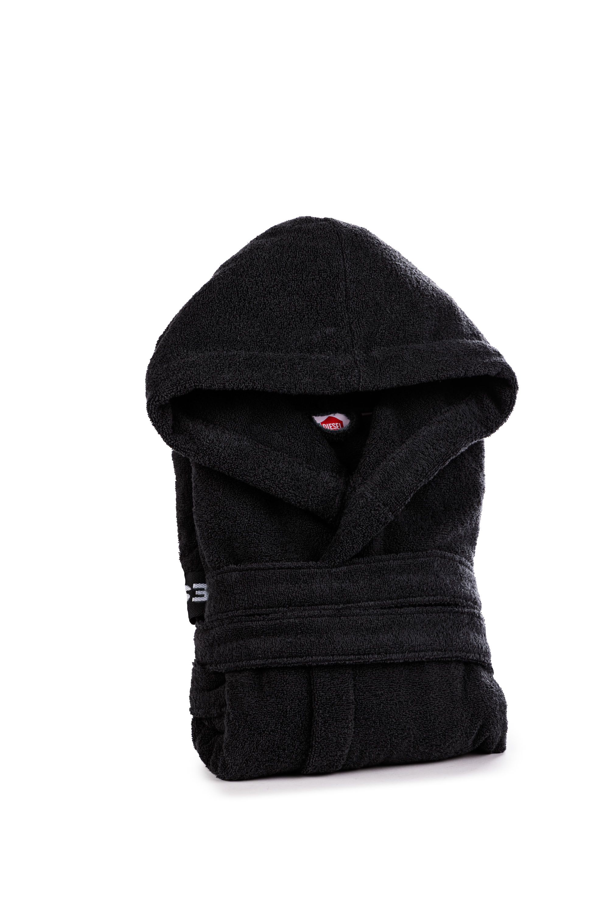 Diesel - 1015105 LOGO-COTTON BATHROBE SIZE S BLAC, Unisex's Logo-Cotton Terry Bathrobe, S size in Black - 1