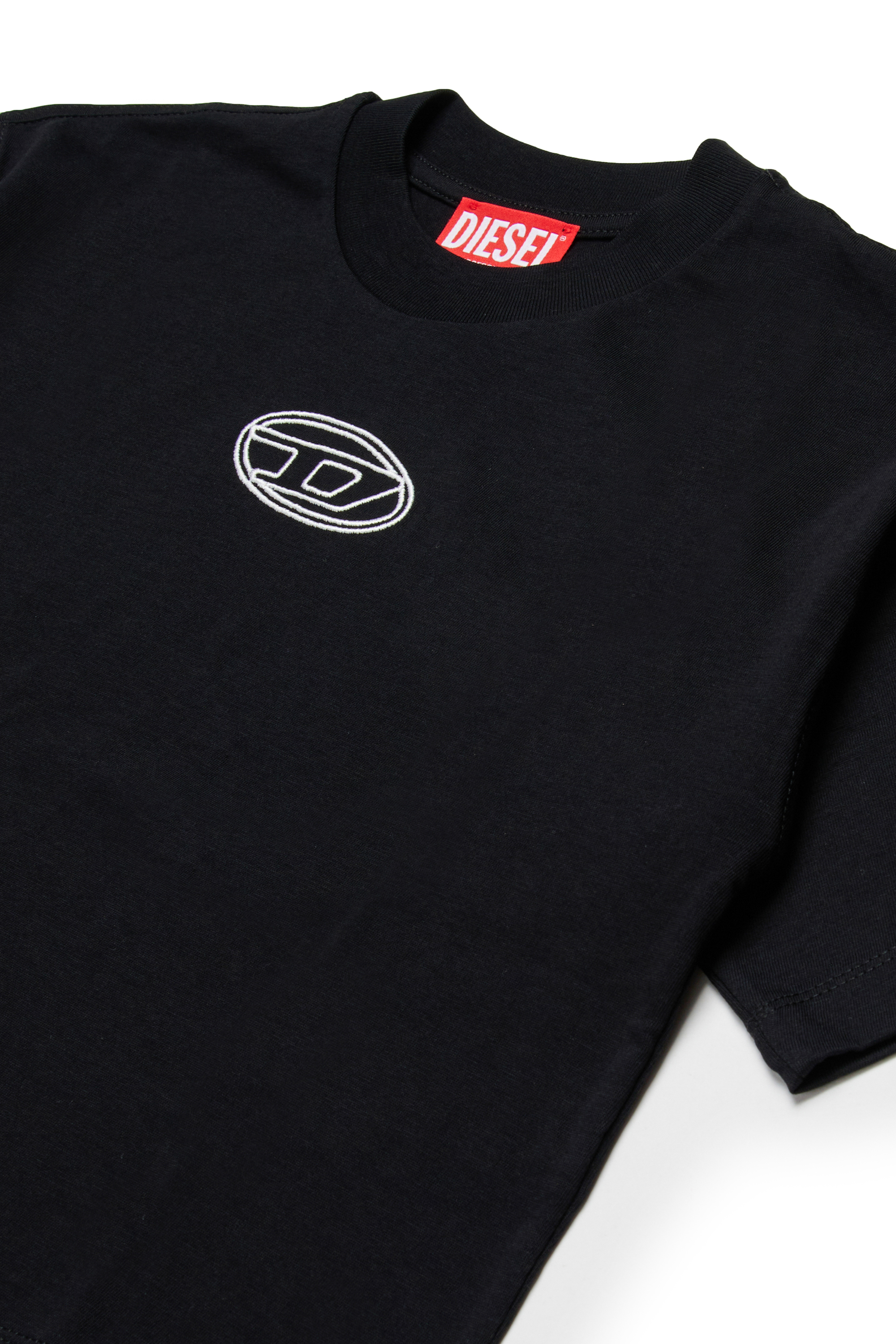 Diesel - TIXAN, Woman's Cotton T-shirt with central logo in Black - 3