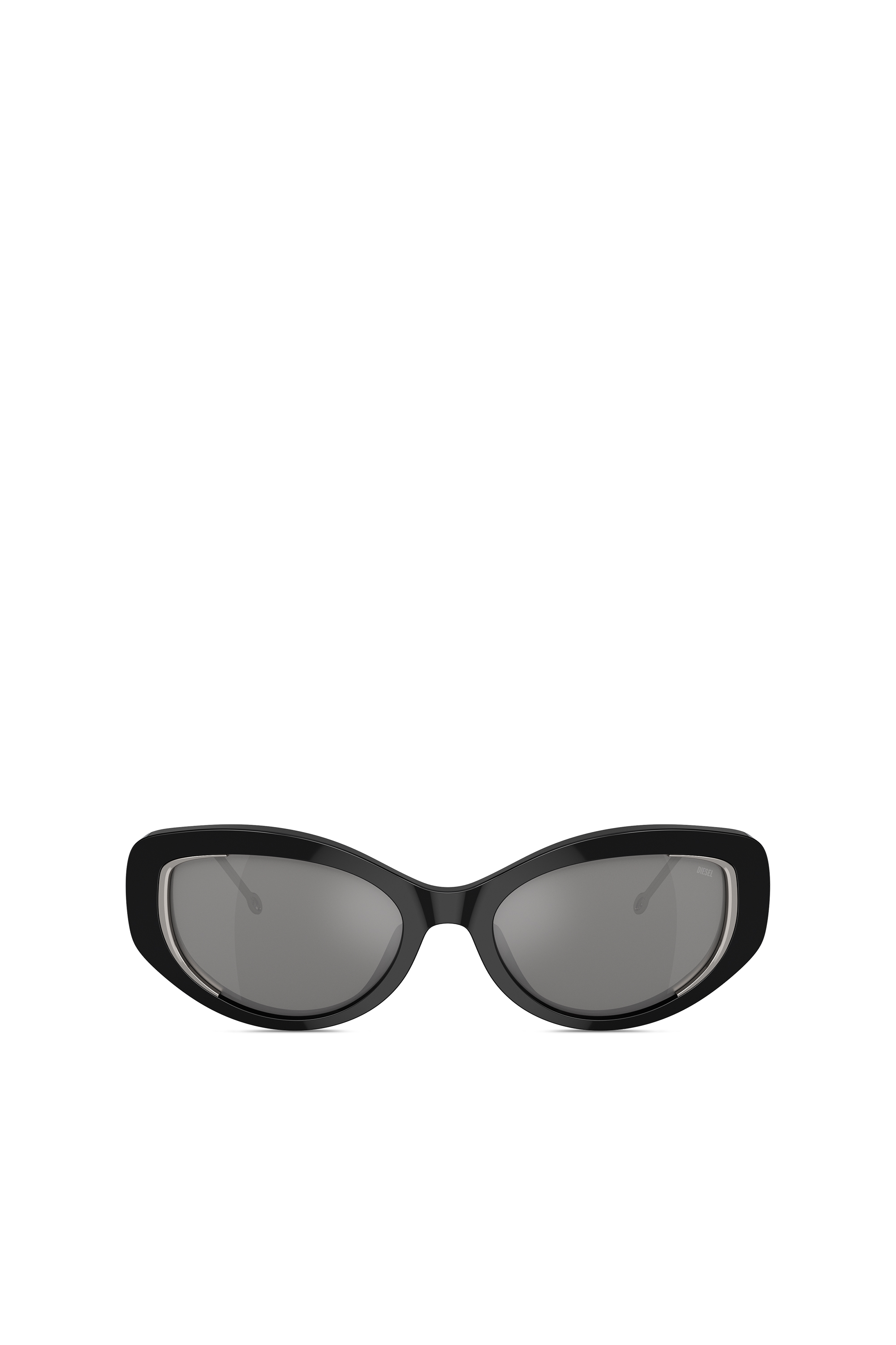 Diesel - 0DL2001 SIZE 54, Unisex's Cat-eye style sunglasses in Black/Flash mirror - 1