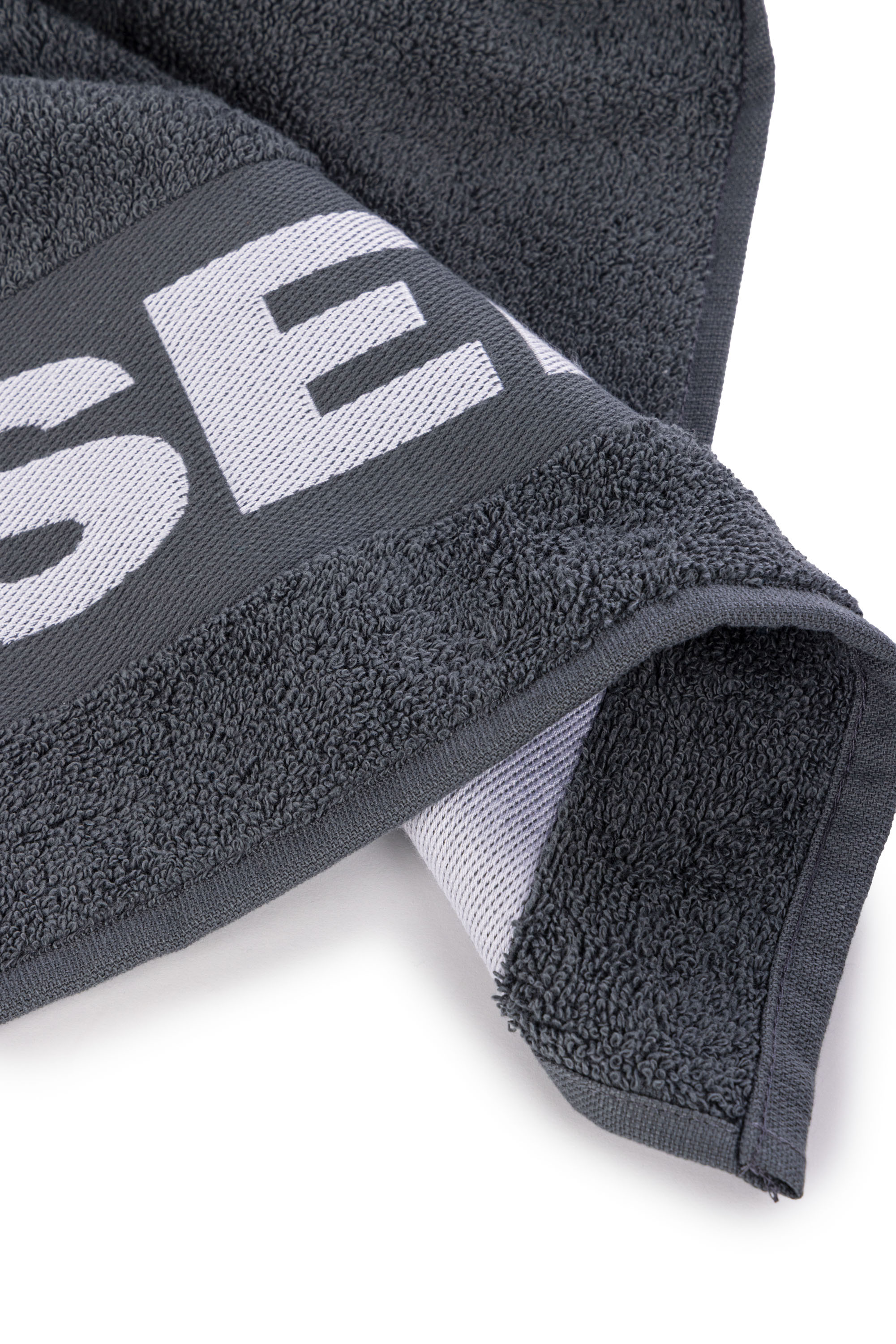 Diesel - 1015131 LOGO-COTTON TOWEL SET 1+1 GREY, Unisex's Logo-Cotton Terry Towel Set in Dark grey - 3