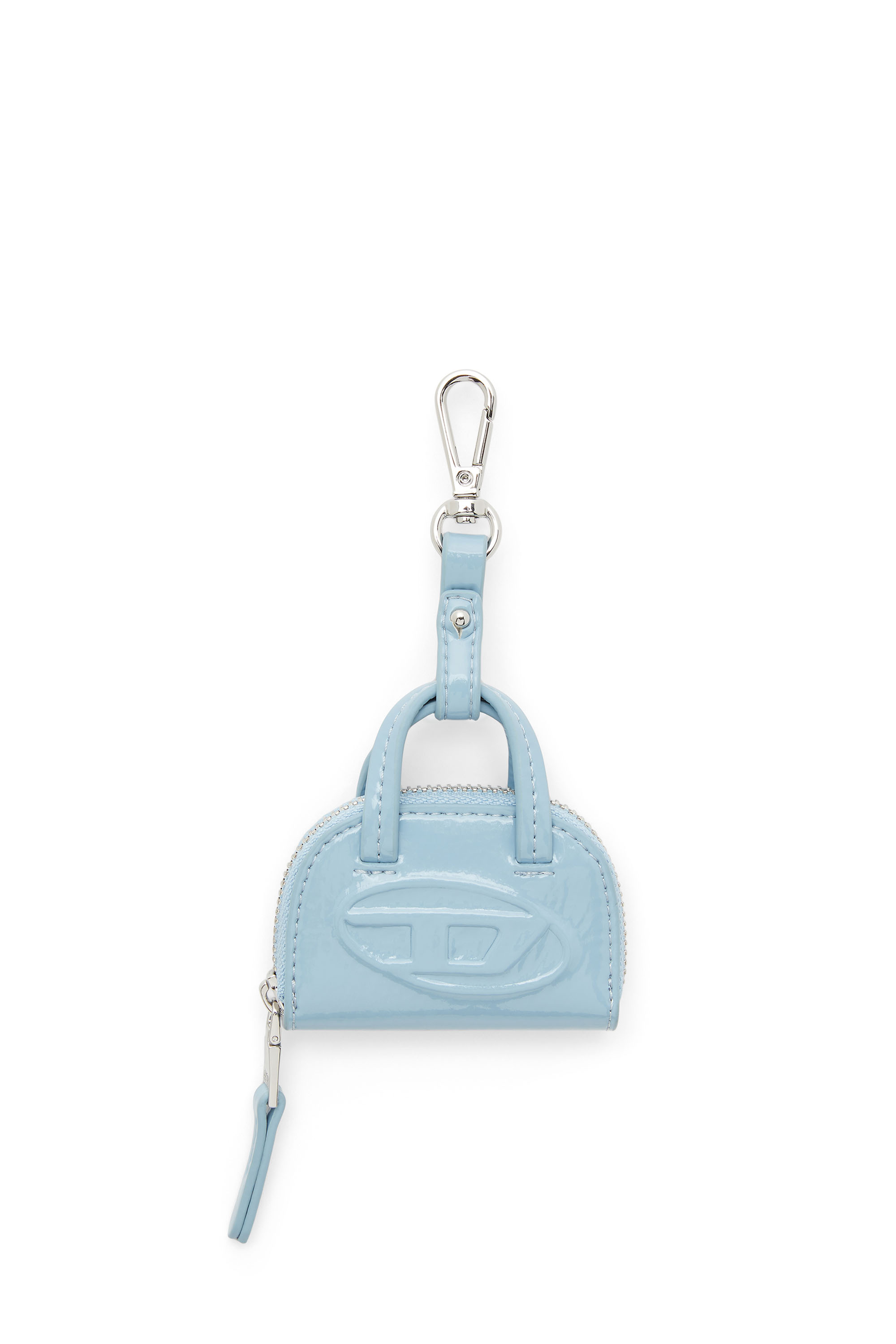 Diesel - 1DR DOME CHARMS, Woman's Bag charm in glossy, crinkled naplak in Azure - 1