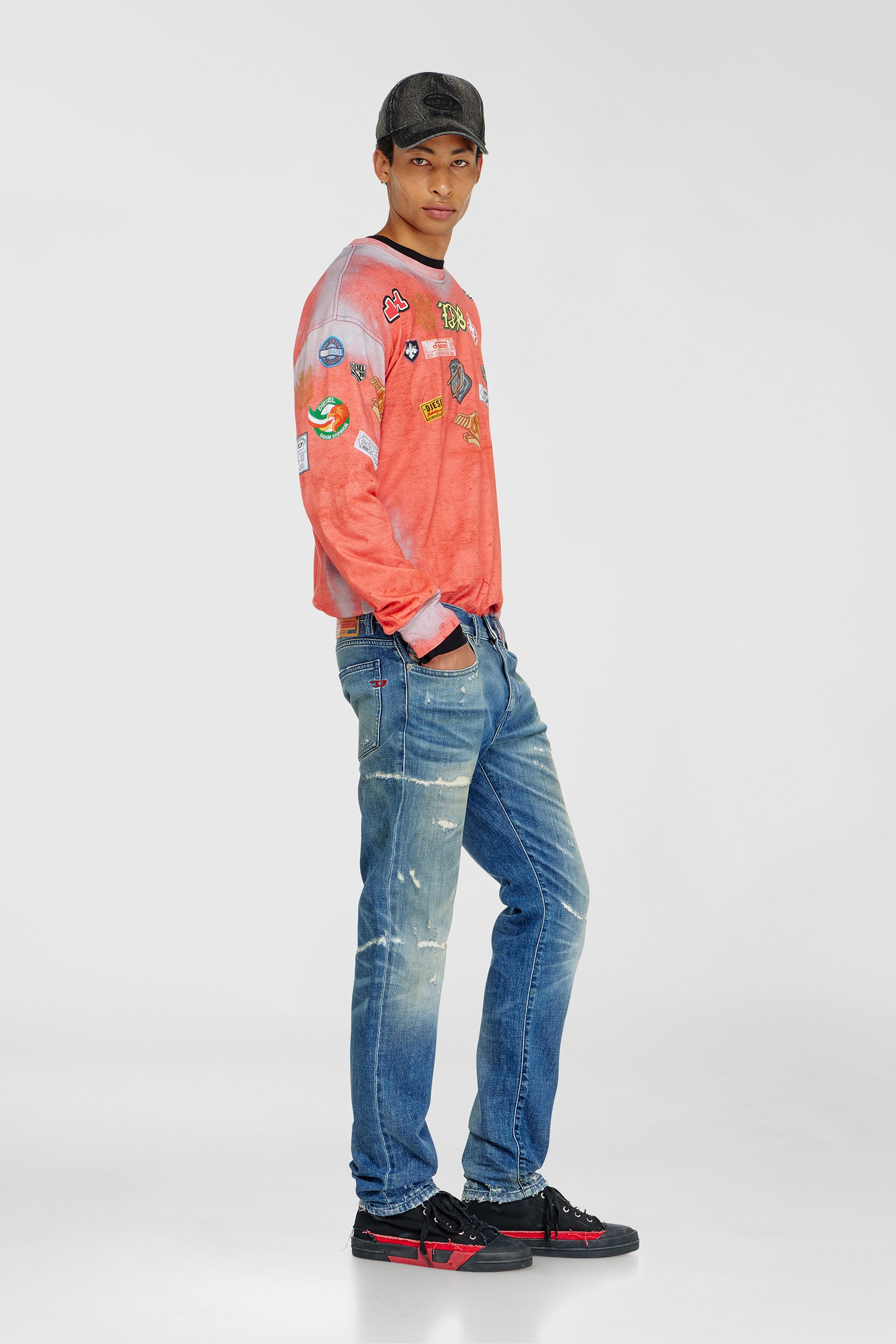Diesel - Man's Slim Jeans 2019 D-Strukt 007EN, Medium blue - 2
