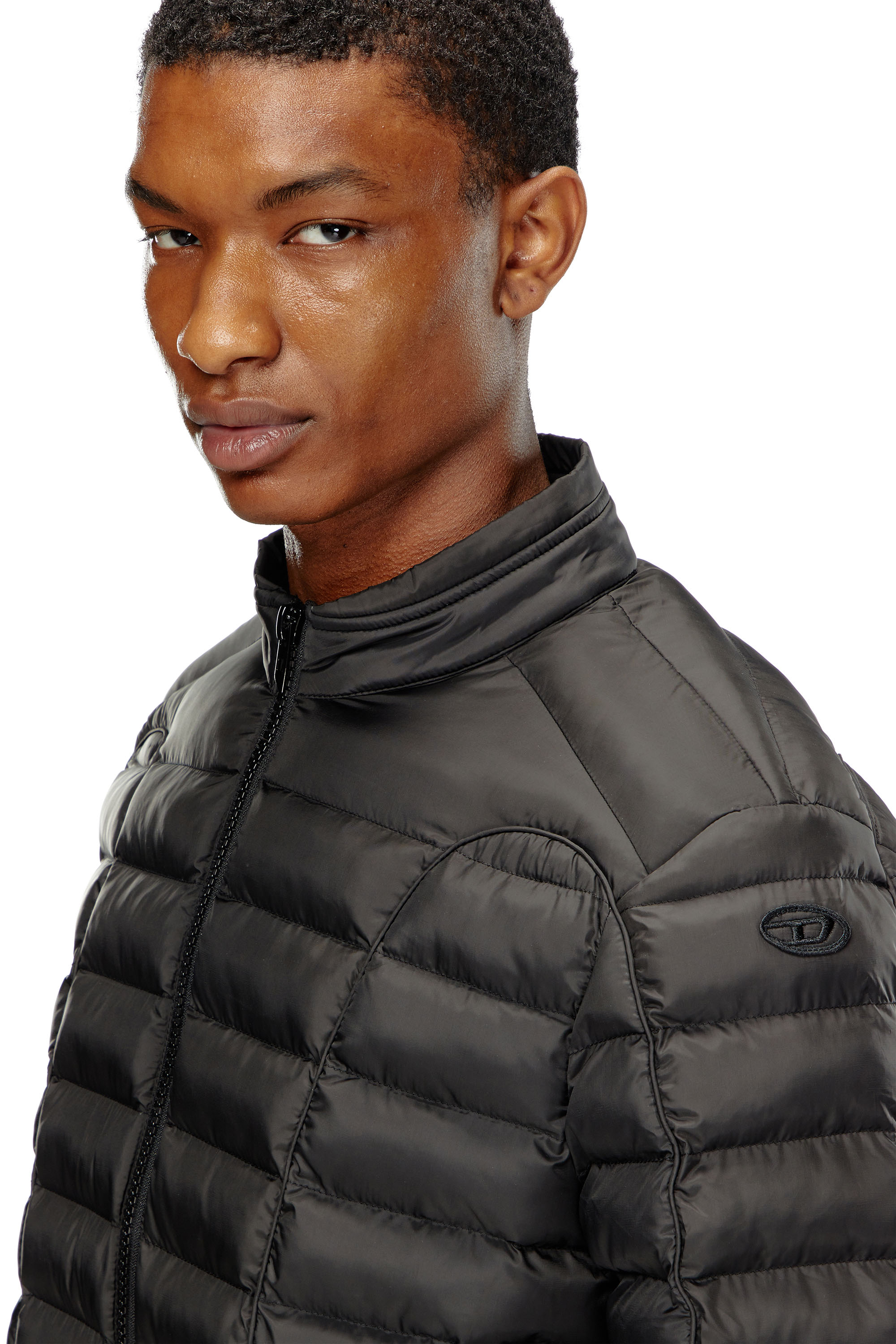 Diesel - W-PILOT, Man's Puffer jacket in light nylon in Black - 5