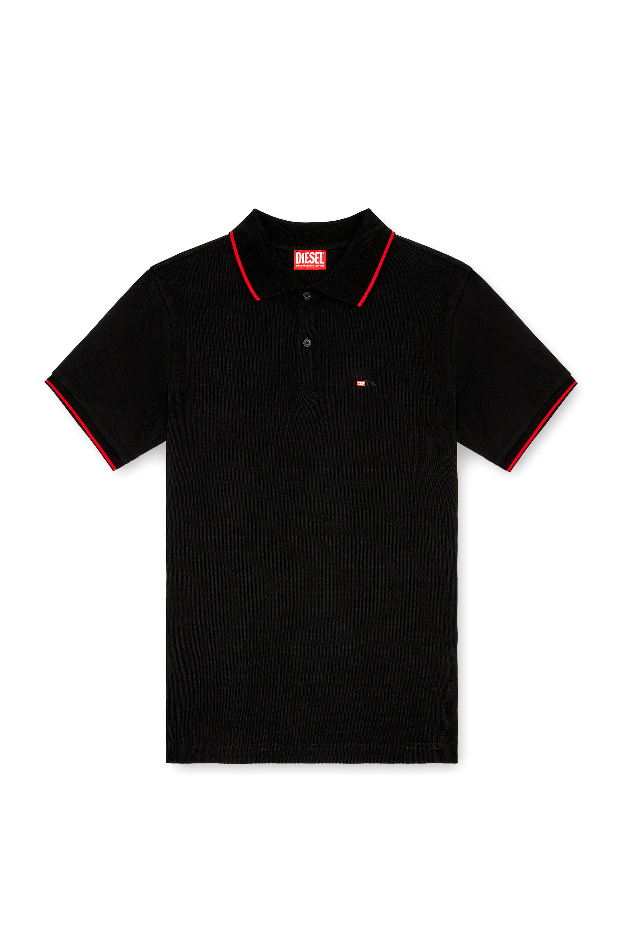 Diesel - T-FERRY-MICRODIV, Man's Polo shirt with micro Diesel embroidery in Black - 2